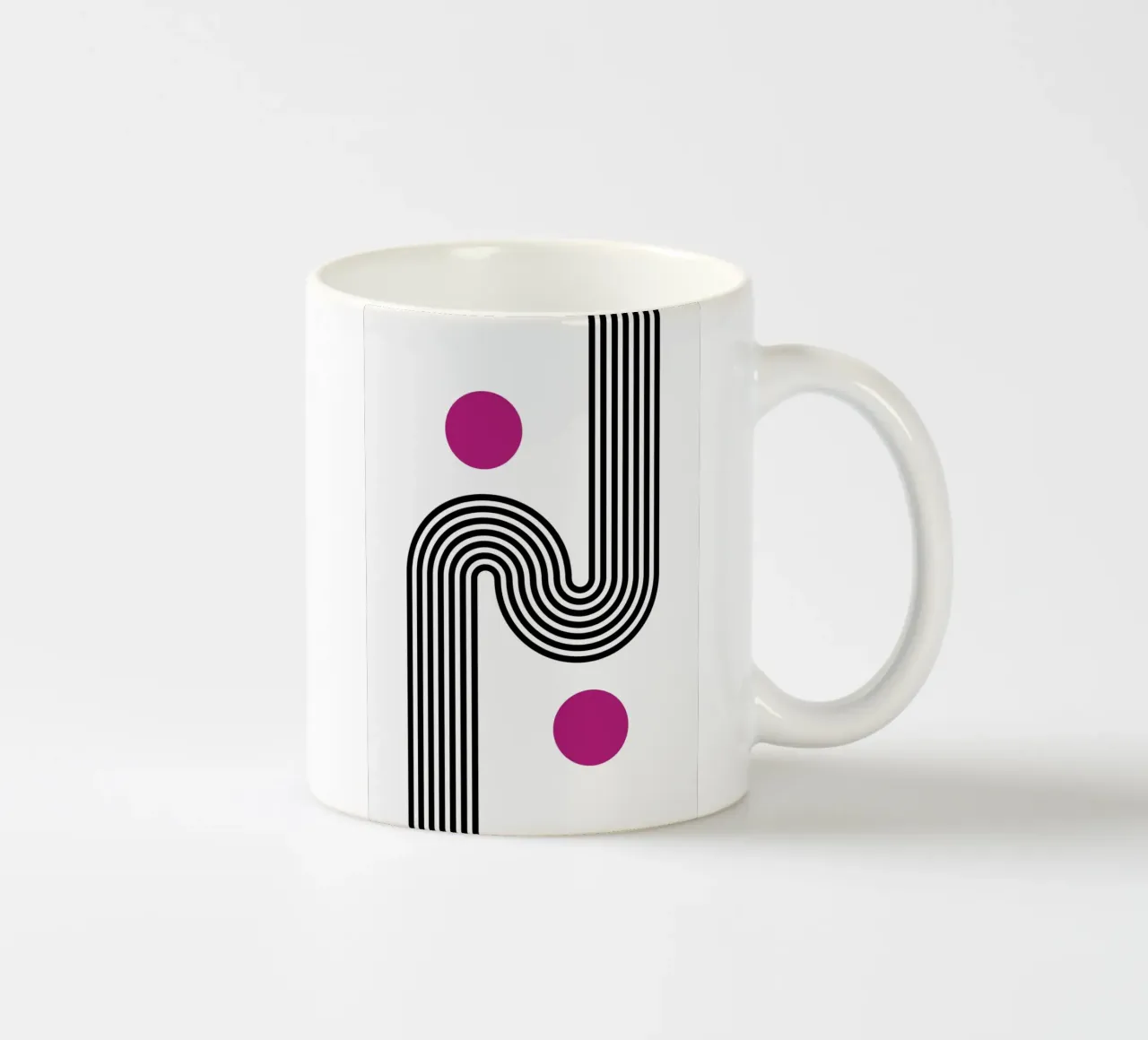 Op Art Curves & Dots - Modern Abstract Geometric Print ceramic mug by NorwesClub