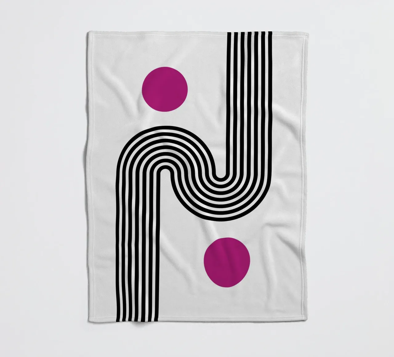 Op Art Curves & Dots - Modern Abstract Geometric Print fleece blanket by NorwesClub
