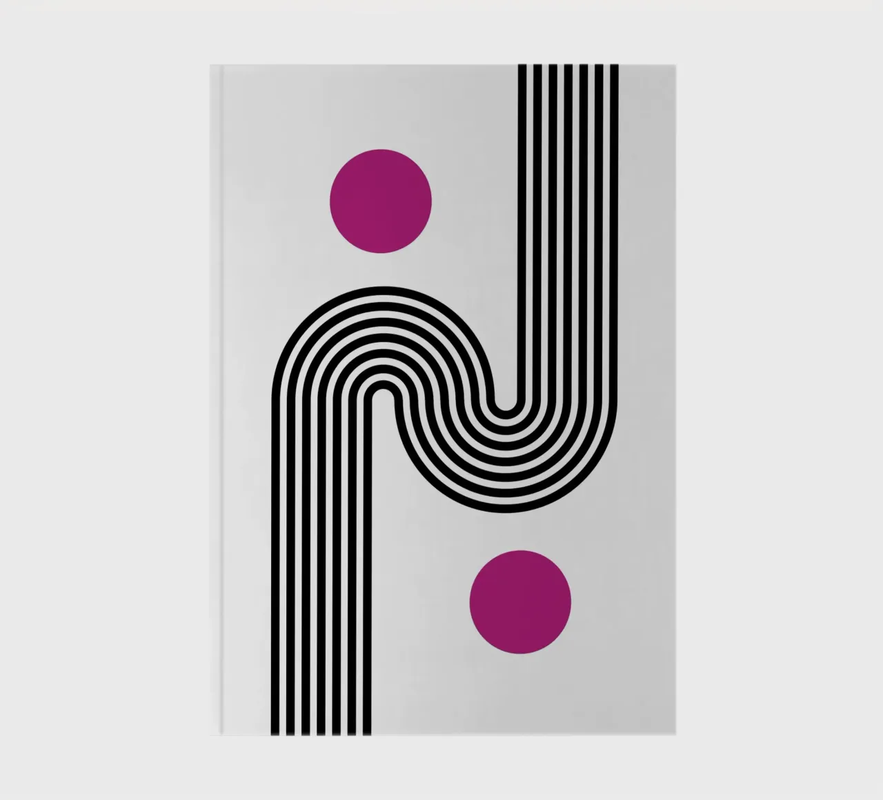 Op Art Curves & Dots - Modern Abstract Geometric Print notebook by NorwesClub