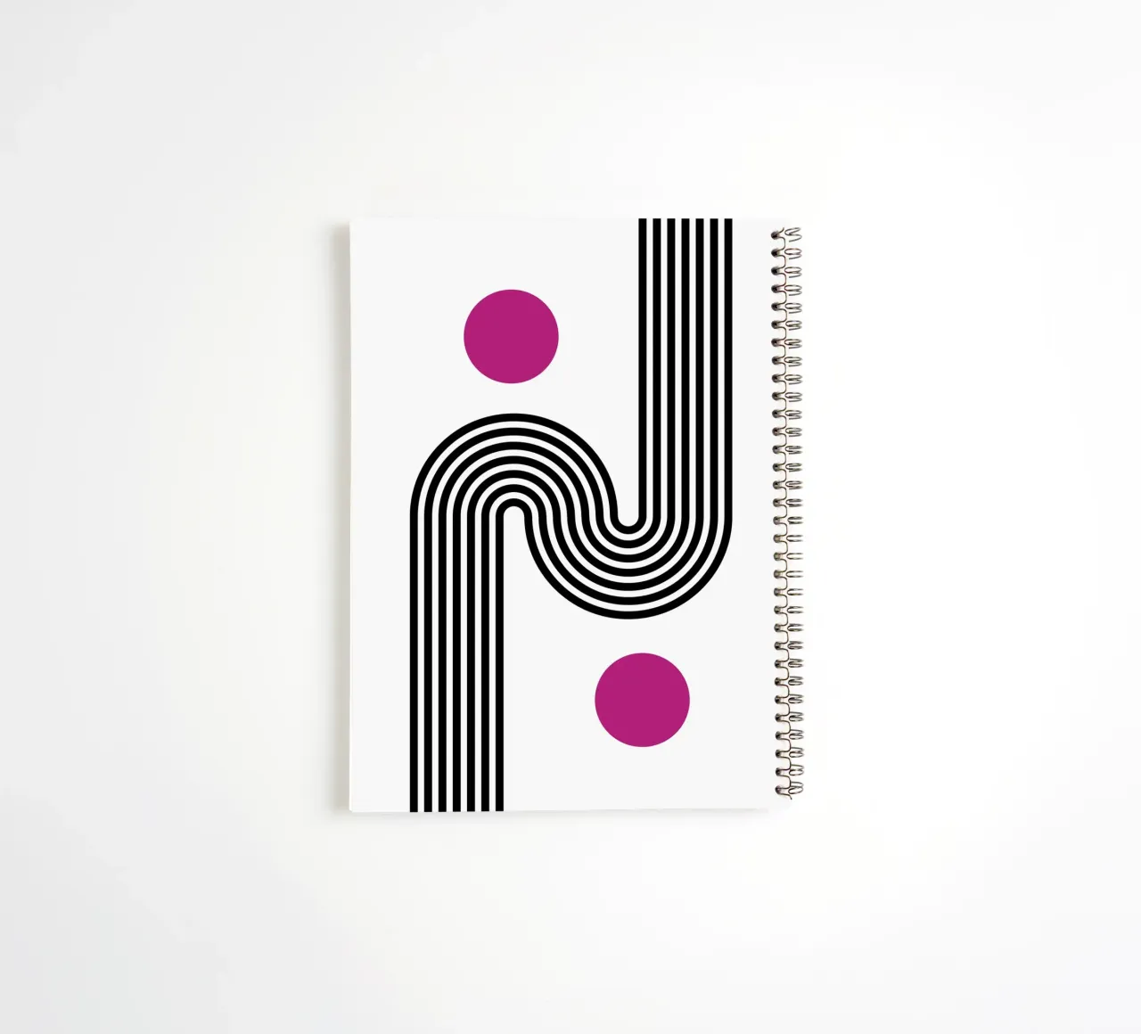 Op Art Curves & Dots - Modern Abstract Geometric Print spiral notebook by NorwesClub