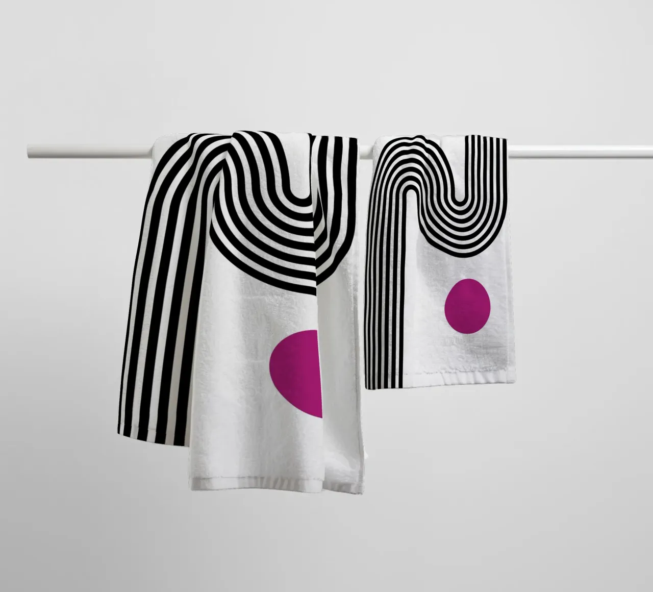 Op Art Curves & Dots - Modern Abstract Geometric Print towel by NorwesClub