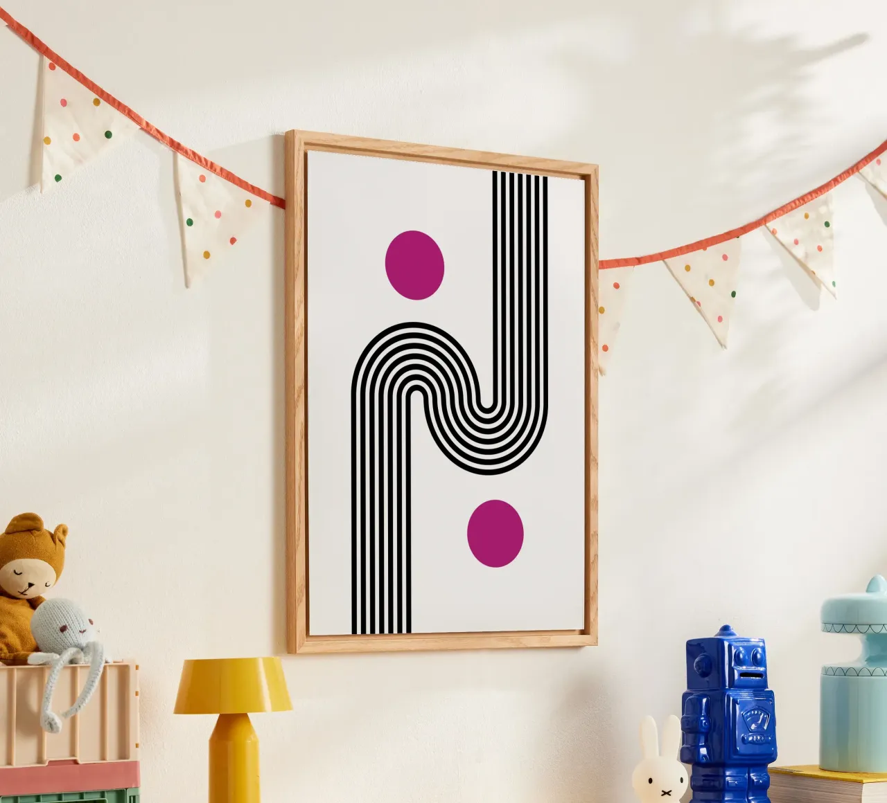Op Art Curves & Dots - Impresión geométrica abstracta moderna metacrilato de NorwesClub