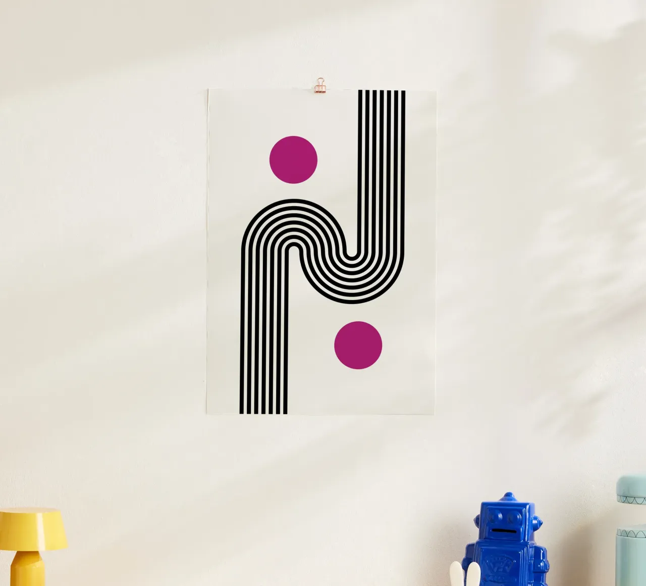 Op Art Curves & Dots - Modern Abstract Geometric Print hahnemühle by NorwesClub
