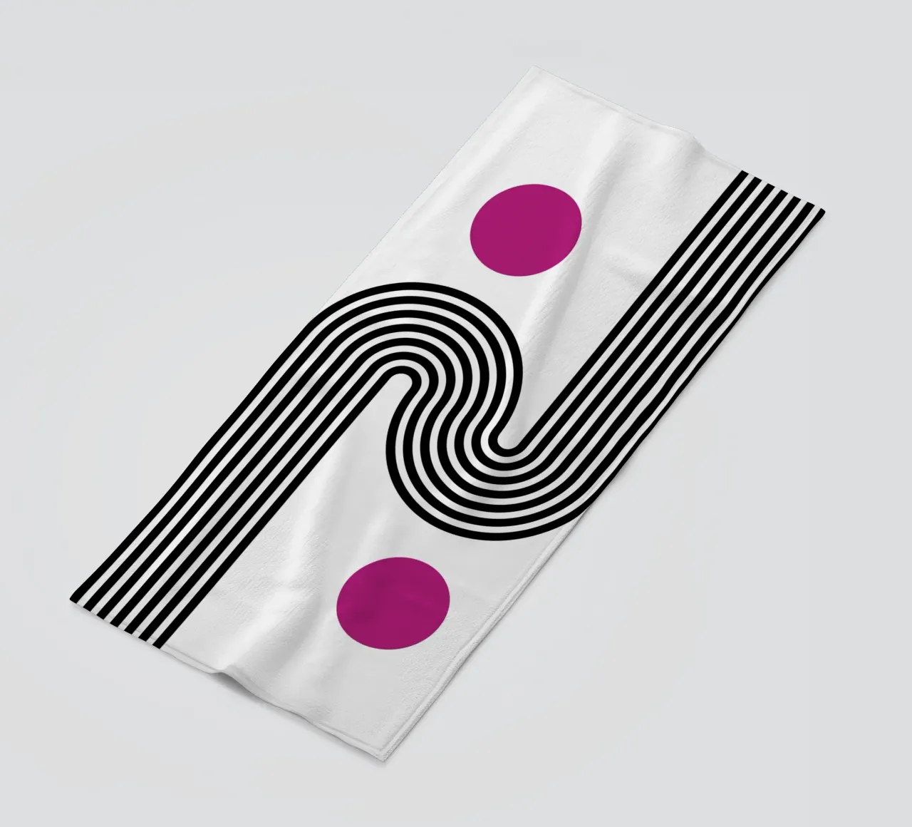 Op Art Curves & Dots - Modern Abstract Geometric Print beach towel by NorwesClub
