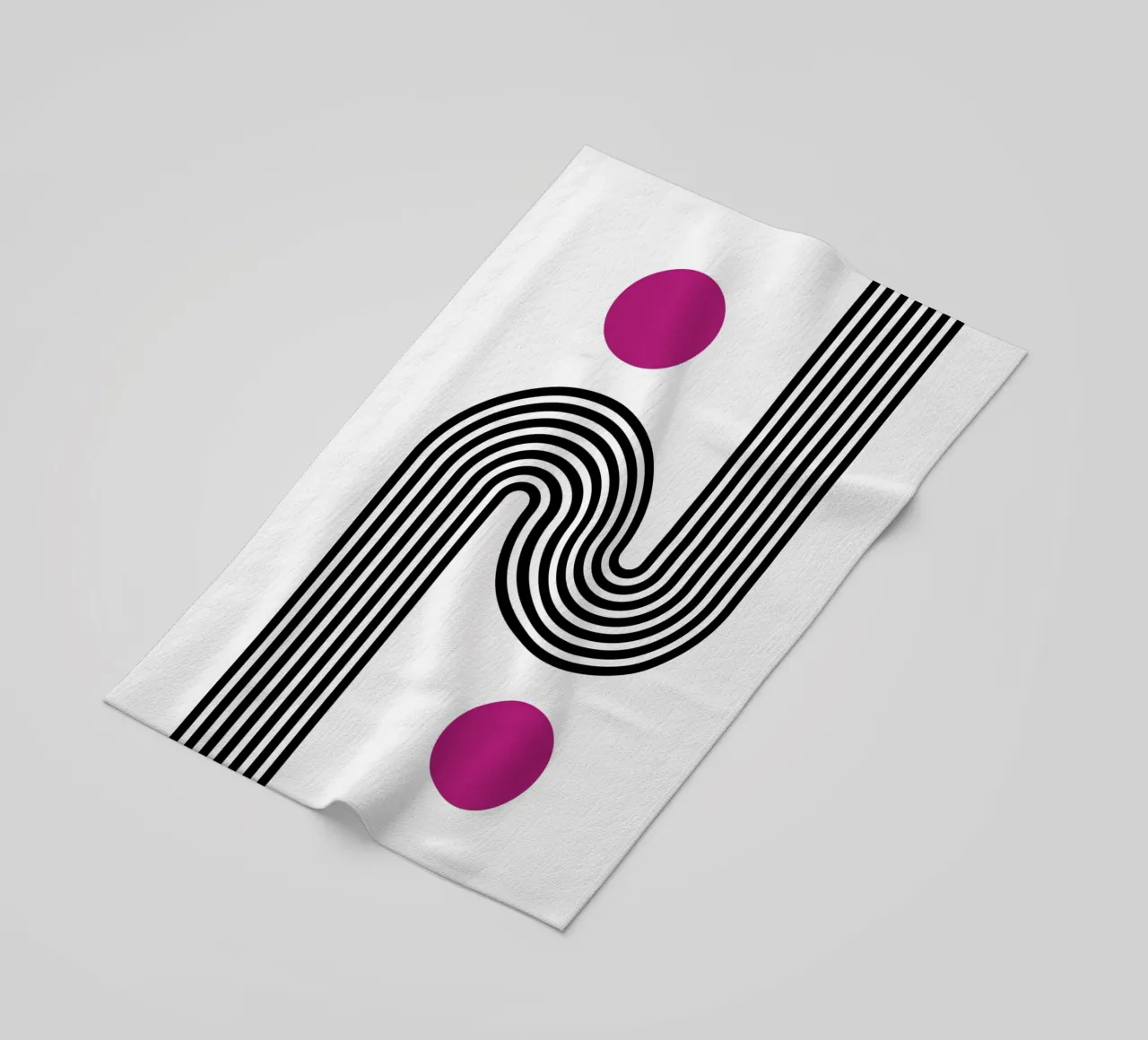 Op Art Curves & Dots - Modern Abstract Geometric Print beach towel by NorwesClub
