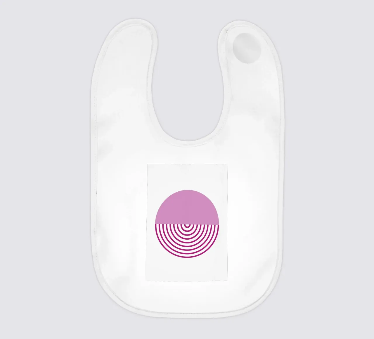 Magenta Sunrise Circle - Modern Geometric Abstract Art Print baby bib by NorwesClub