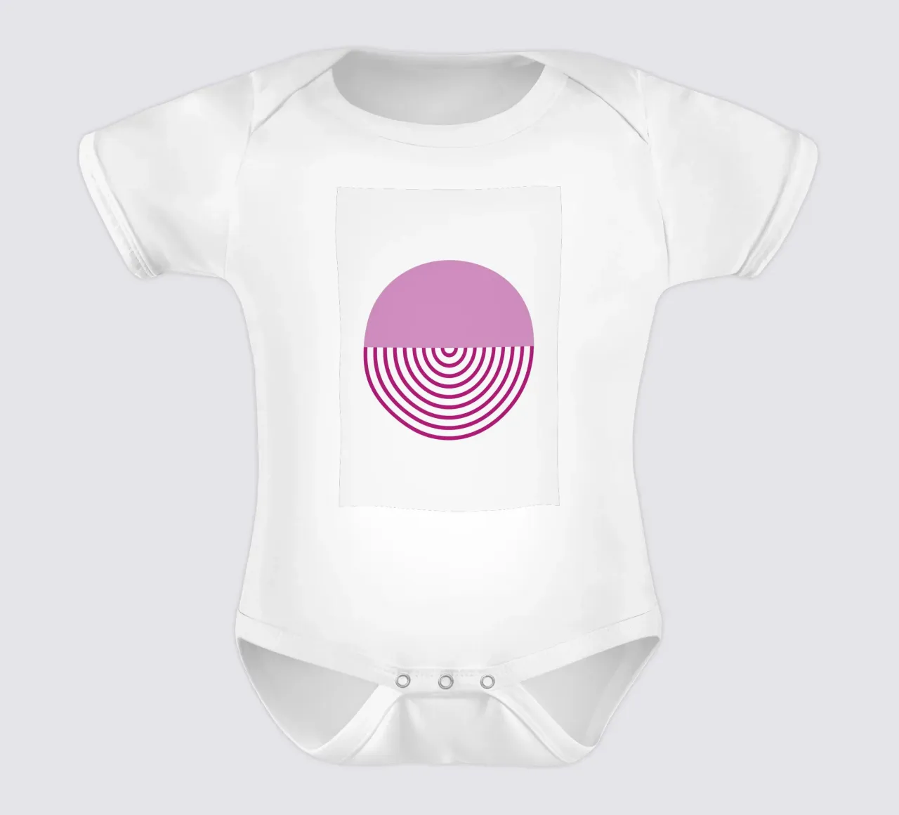 Magenta Sunrise Circle - Modern Geometric Abstract Art Print short-sleeve baby romper by NorwesClub