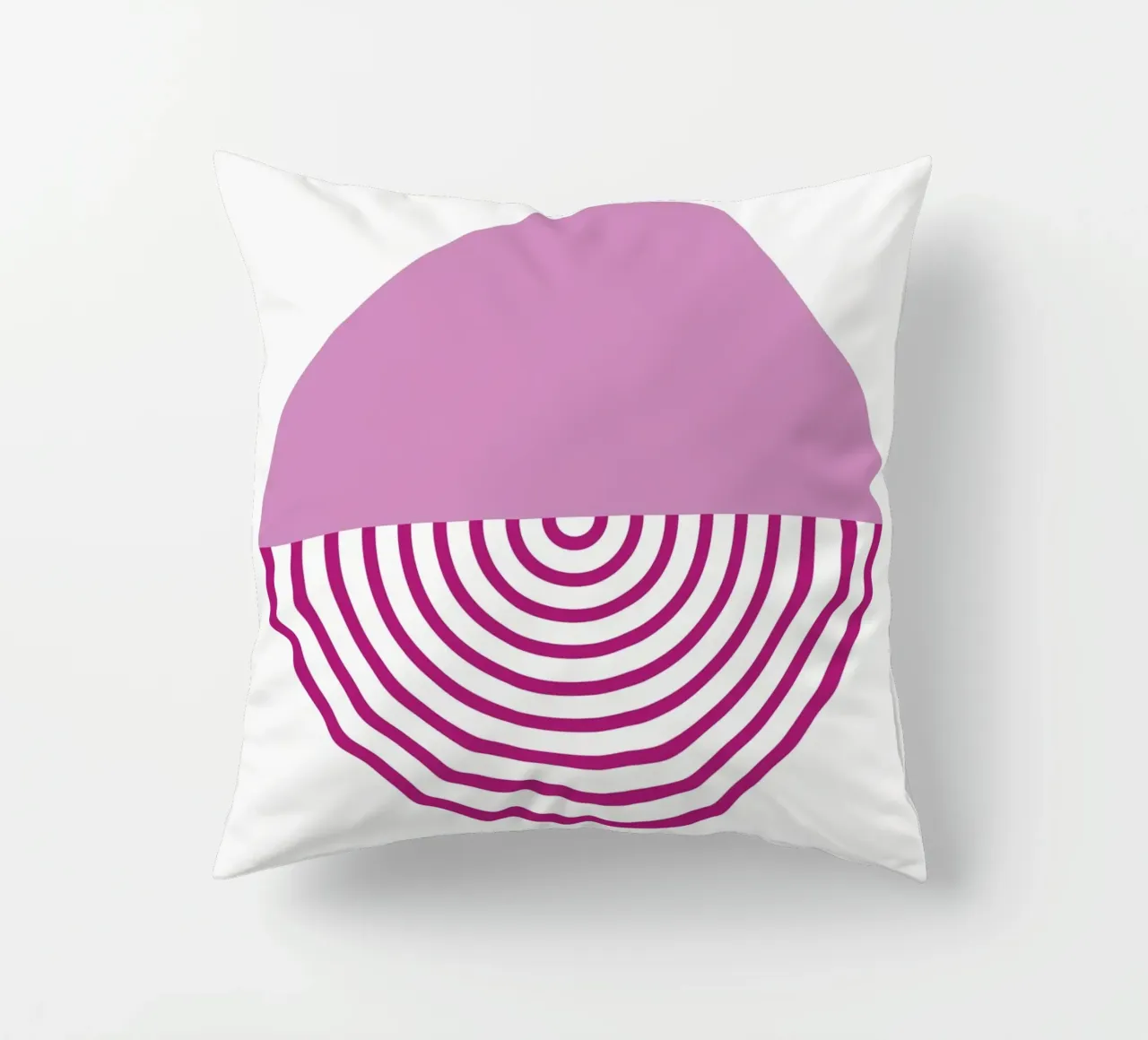 Magenta Sonnenaufgang Kreis - Moderne geometrische abstrakte Kunstdruck Kissen von NorwesClub