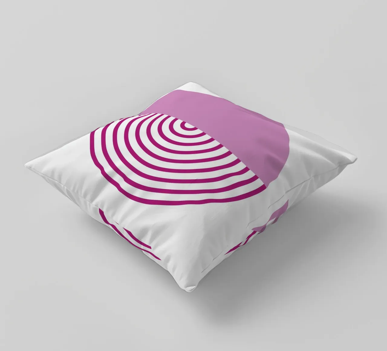 Magenta Sonnenaufgang Kreis - Moderne geometrische abstrakte Kunstdruck Kissen von NorwesClub