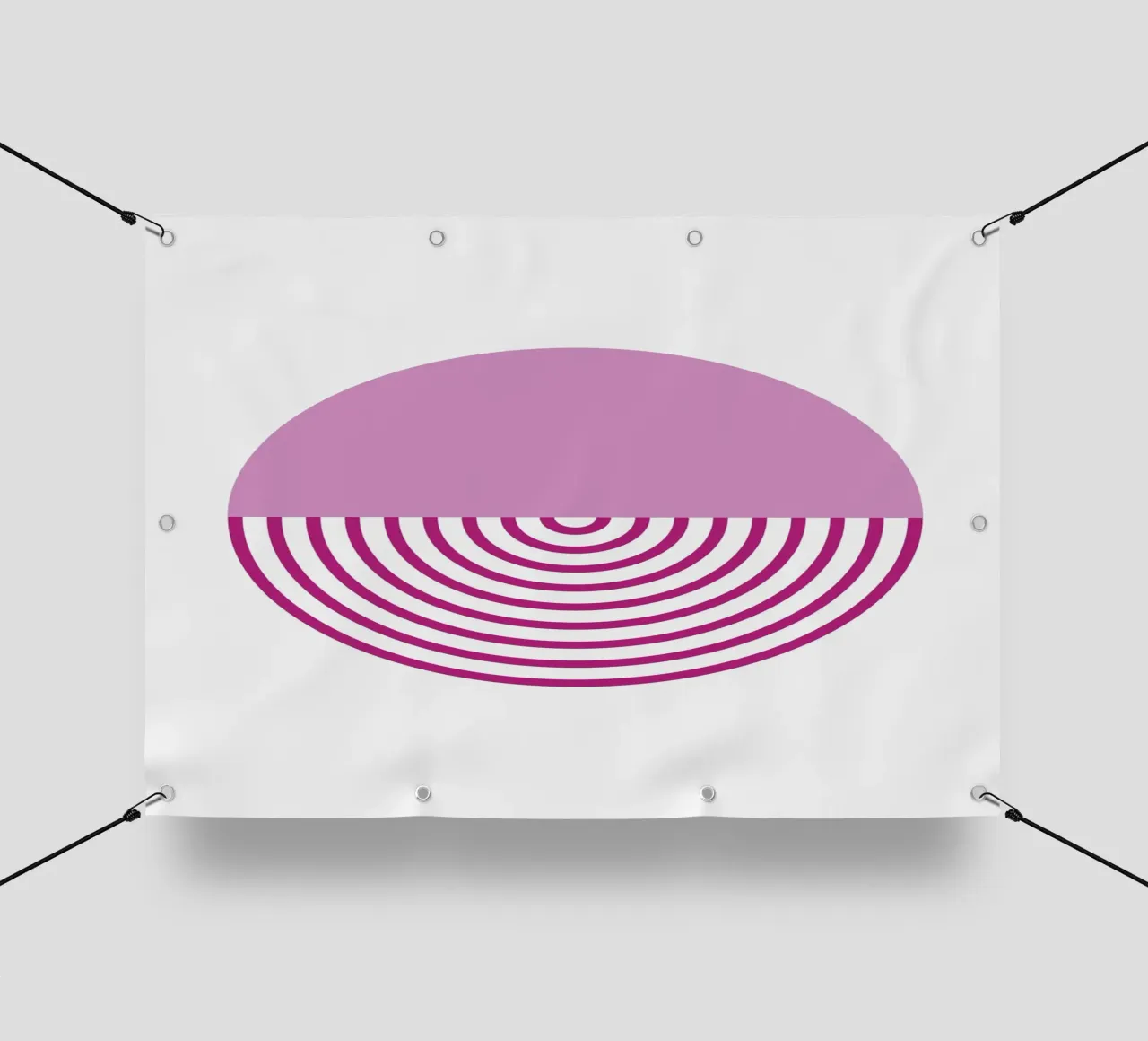 Magenta Sonnenaufgang Kreis - Moderne geometrische abstrakte Kunstdruck PVC Plane von NorwesClub