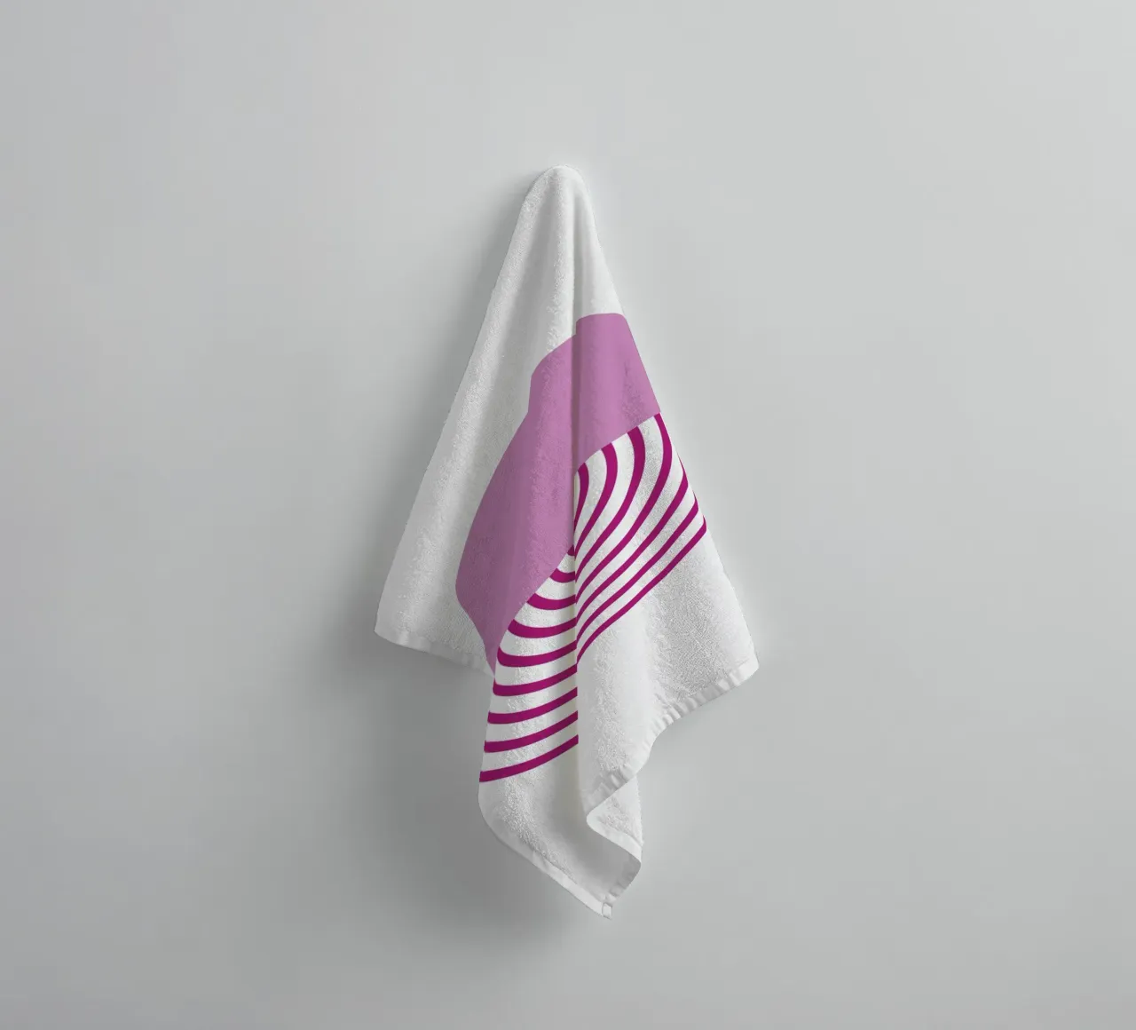 Magenta Sunrise Circle - Modern Geometric Abstract Art Print towel by NorwesClub