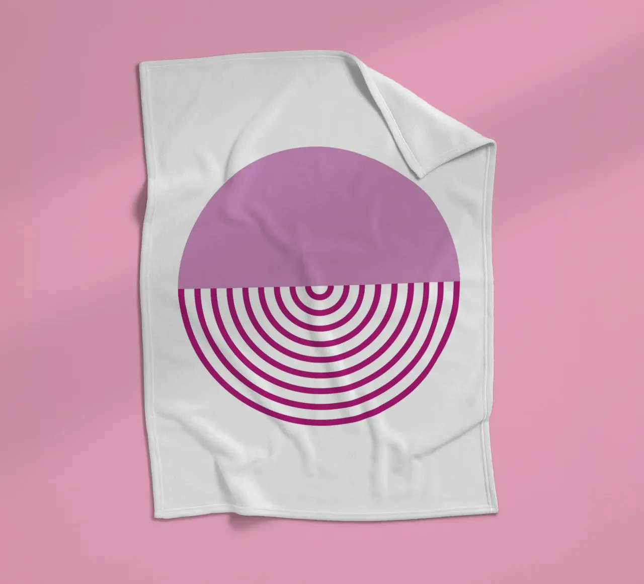 Magenta Sunrise Circle - Modern Geometric Abstract Art Print fleece blanket by NorwesClub
