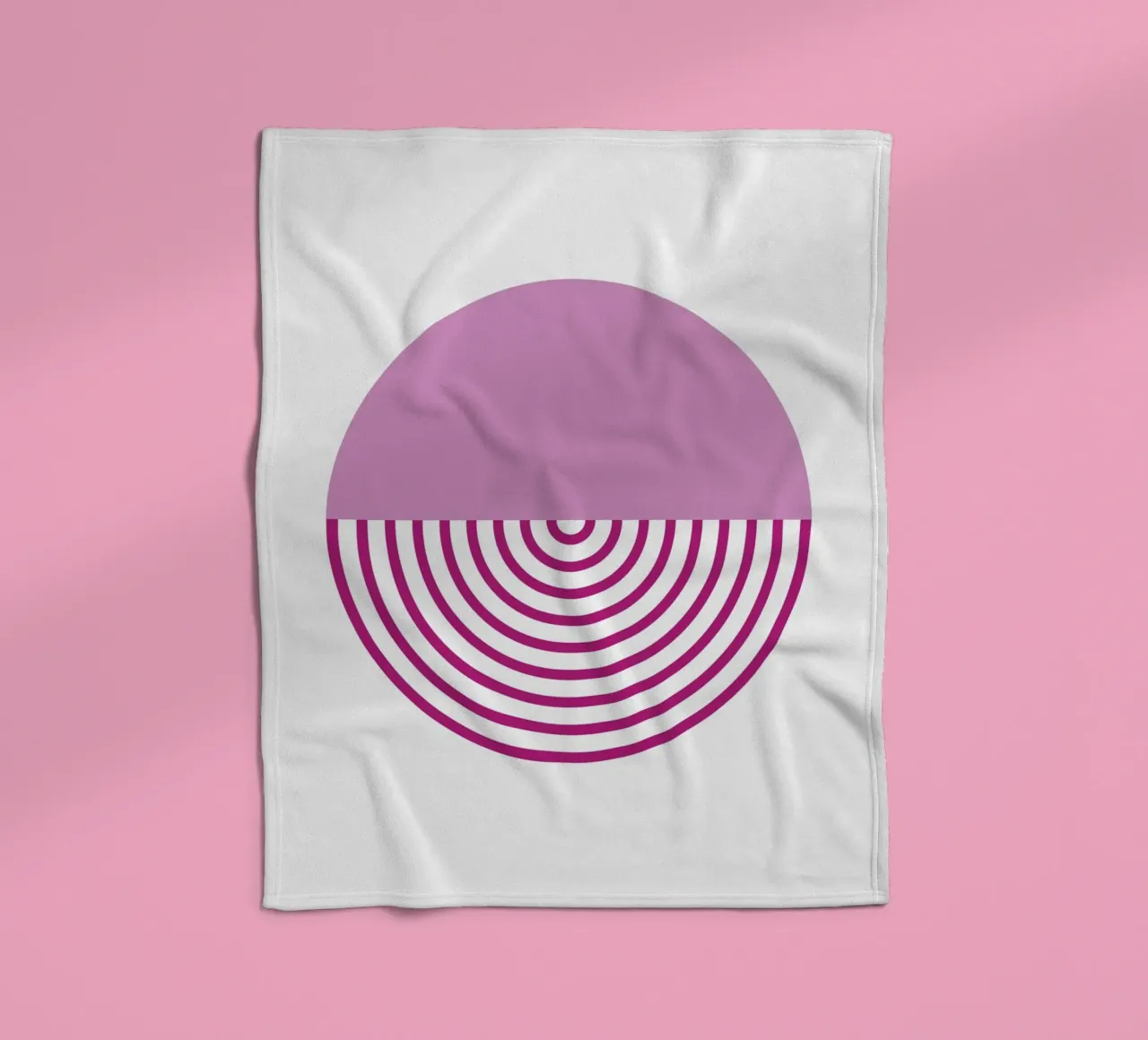 Magenta Sunrise Circle - Modern Geometric Abstract Art Print fleece blanket by NorwesClub