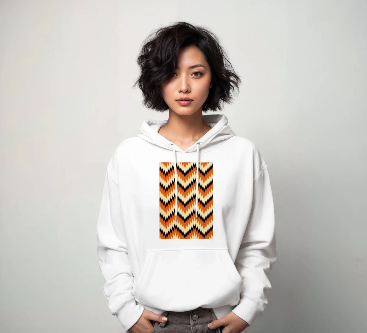 Zigzag Chevron Pattern - Modern Abstract Design Wall Art sudadera con capucha de NorwesClub
