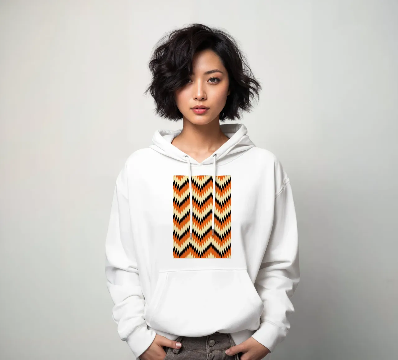 Zigzag Chevron Pattern - Modern Abstract Design Wall Art sweat à capuche de NorwesClub