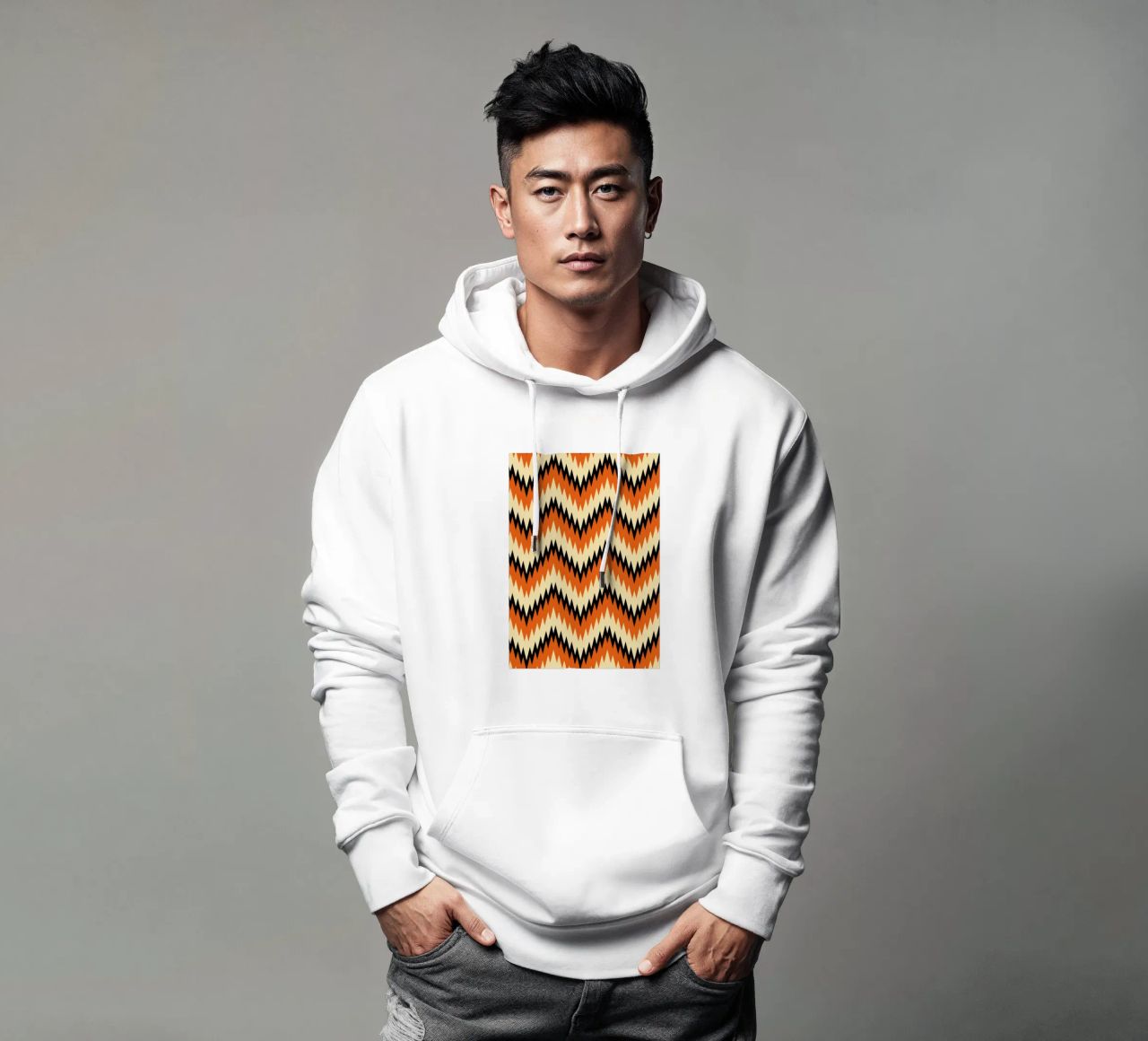 Zigzag Chevron Pattern - Modern Abstract Design Wall Art sudadera con capucha de NorwesClub