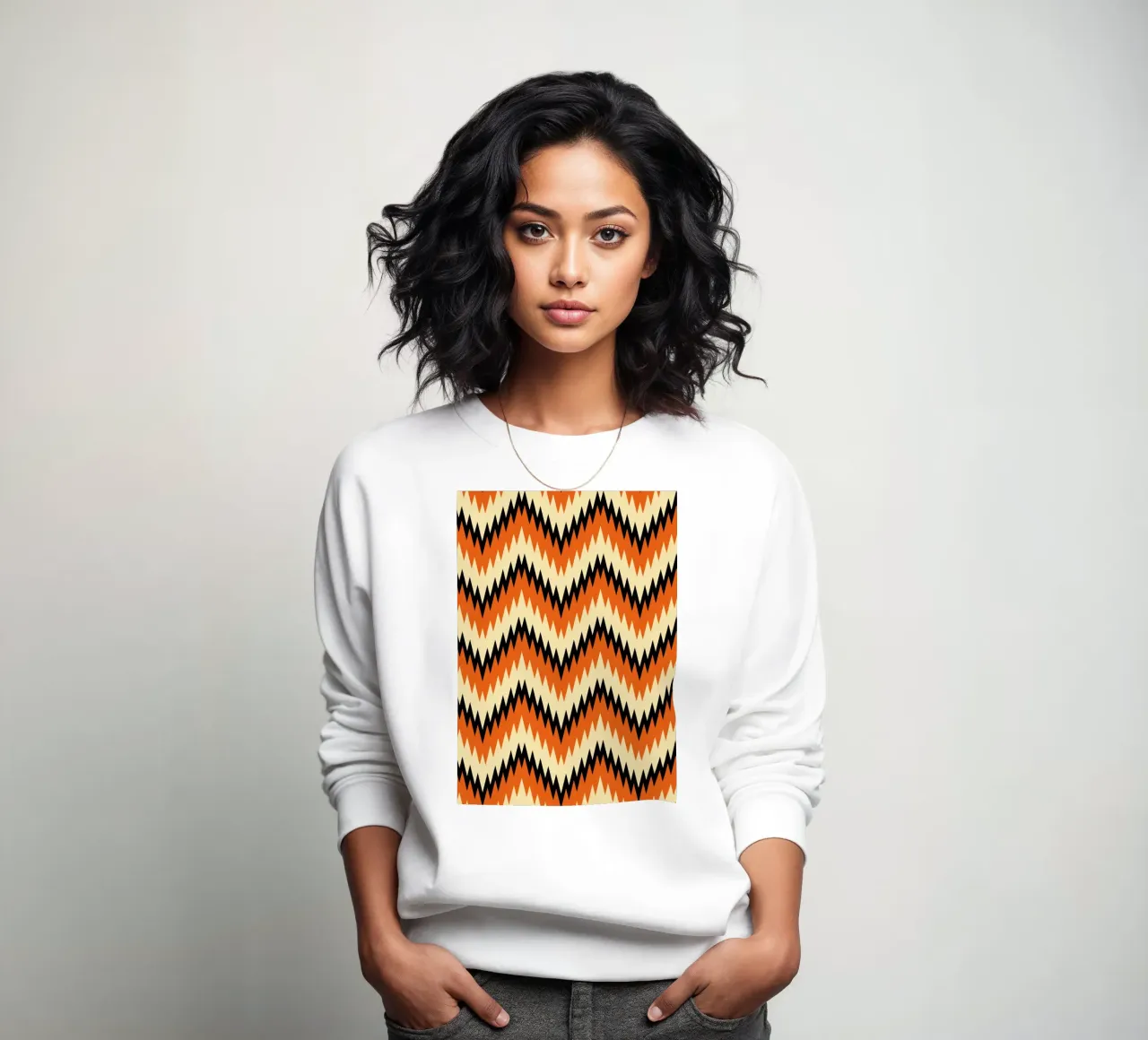 Zigzag Chevron Pattern - Arte murale moderna di design astratto felpa da NorwesClub