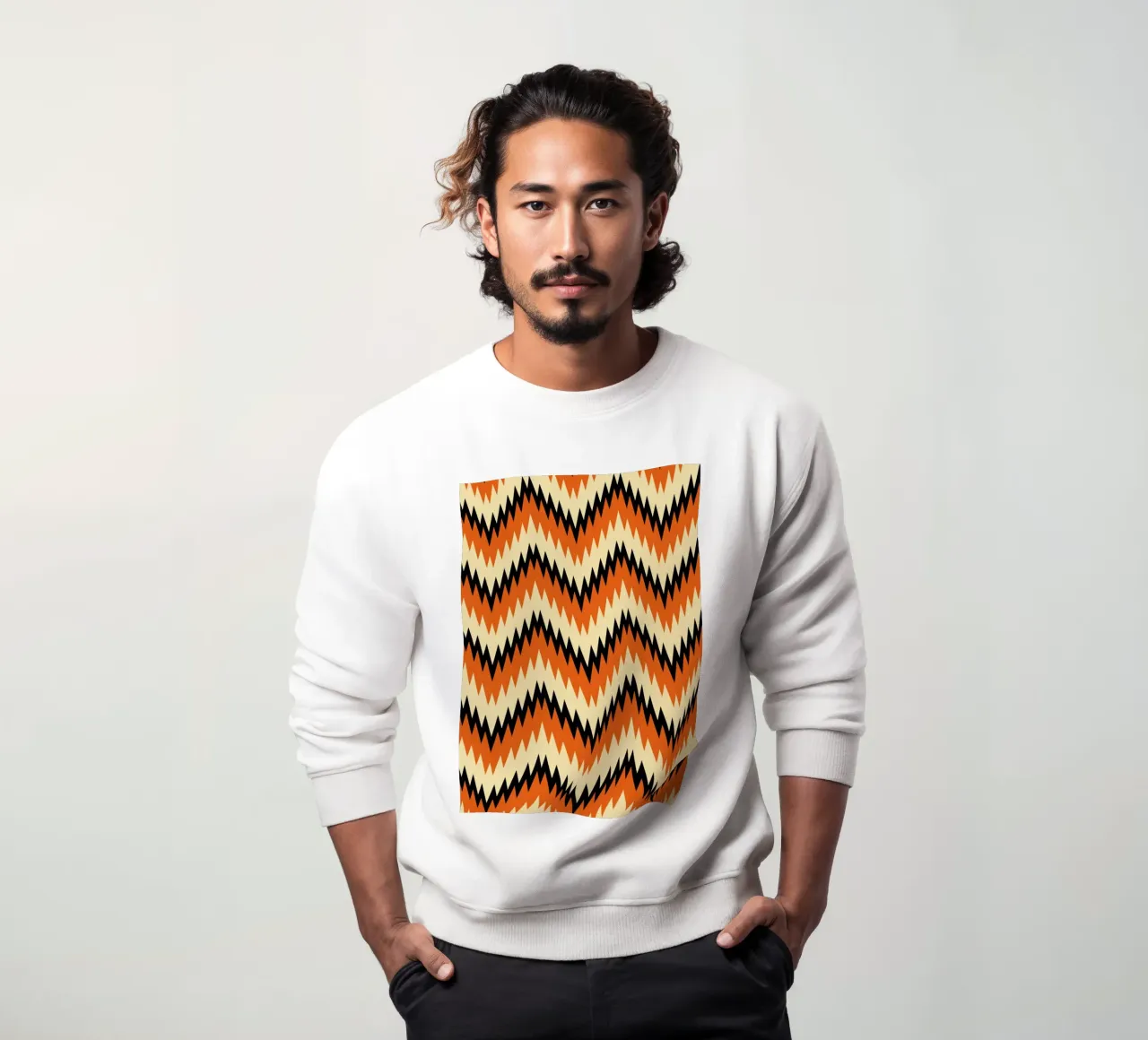 Zigzag Chevron Pattern - Modern Abstract Design Wall Art sweat de NorwesClub