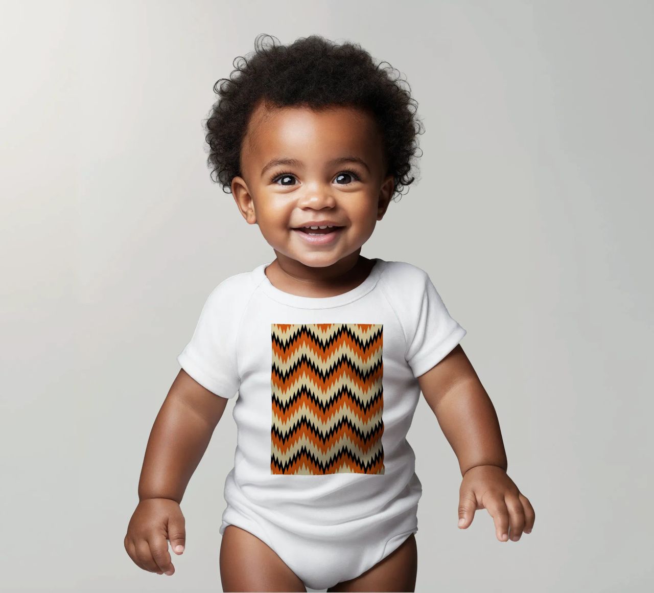 Zigzag Chevron Pattern - Modern Abstract Design Wall Art body de bebé de NorwesClub