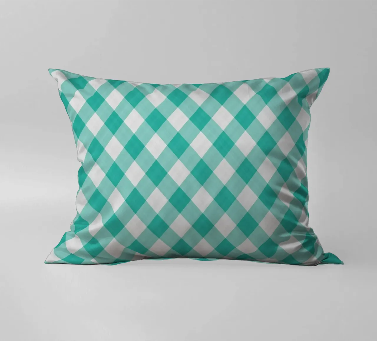 Gingham in acqua cuscino da Happy Littles