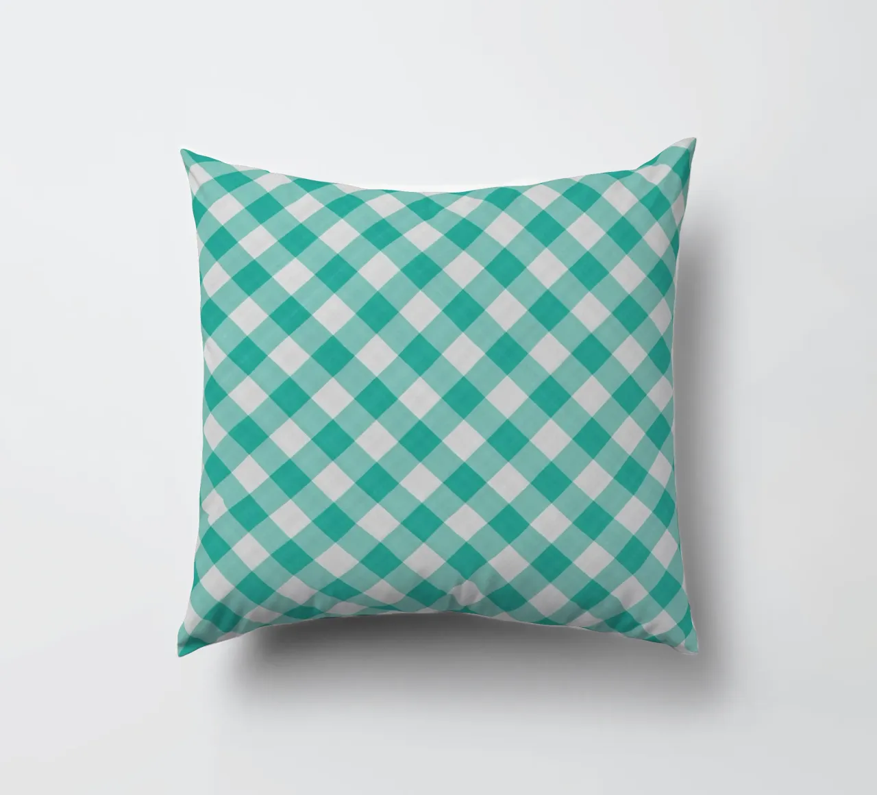Gingham in acqua cuscino da Happy Littles