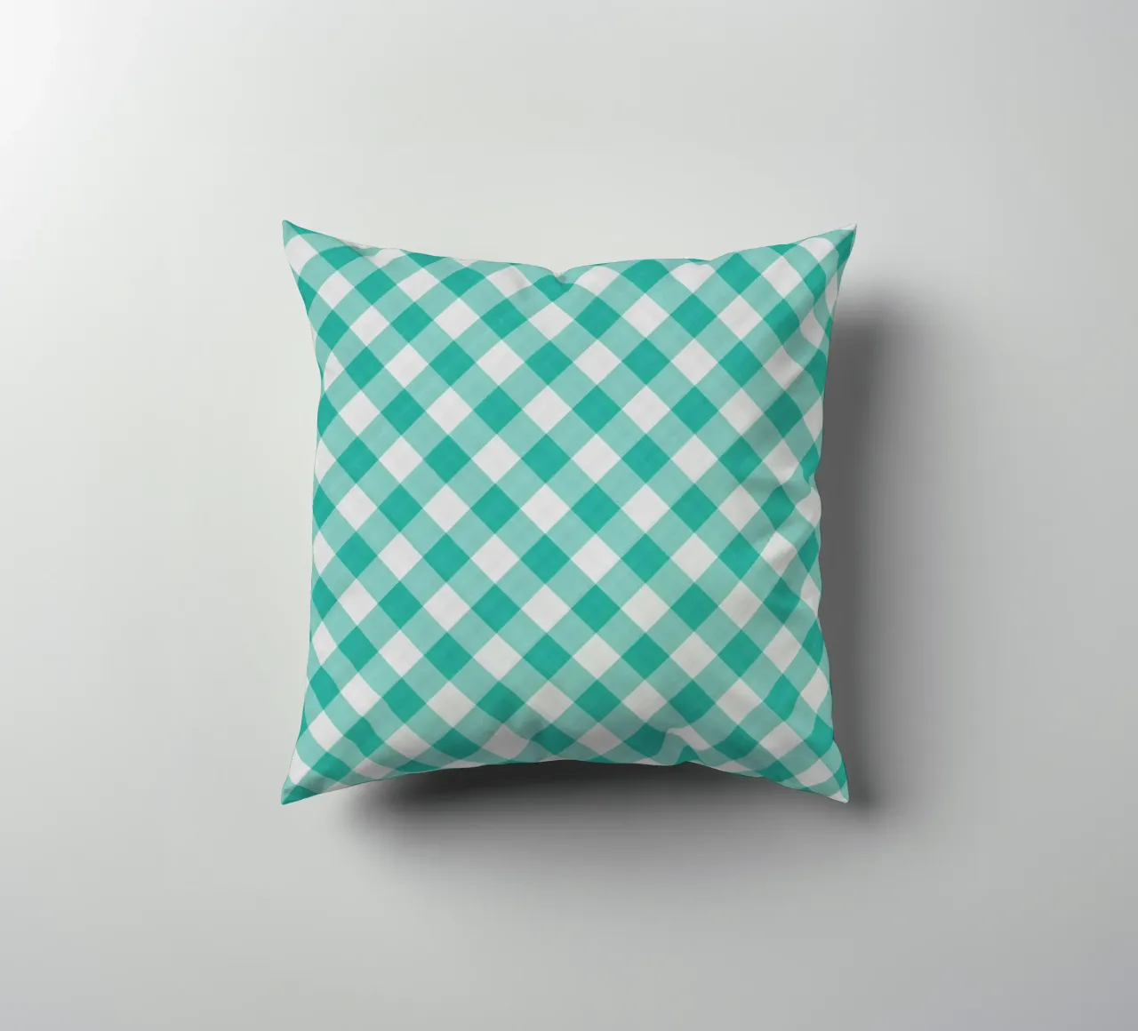 Gingham in acqua cuscino da Happy Littles