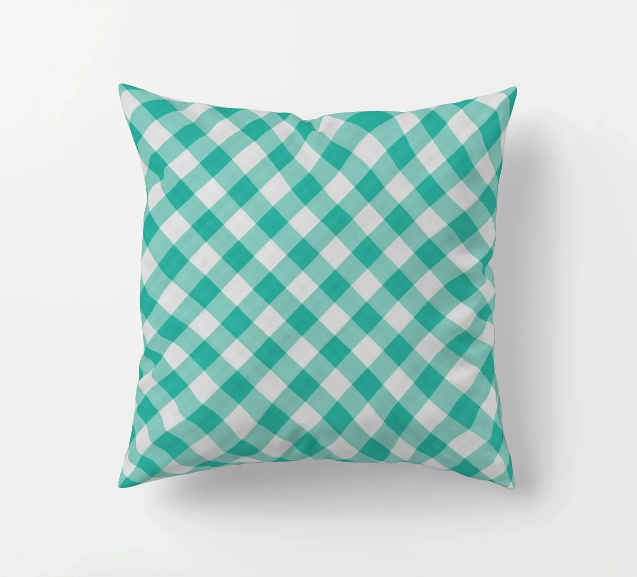 Gingham in acqua cuscino da Happy Littles