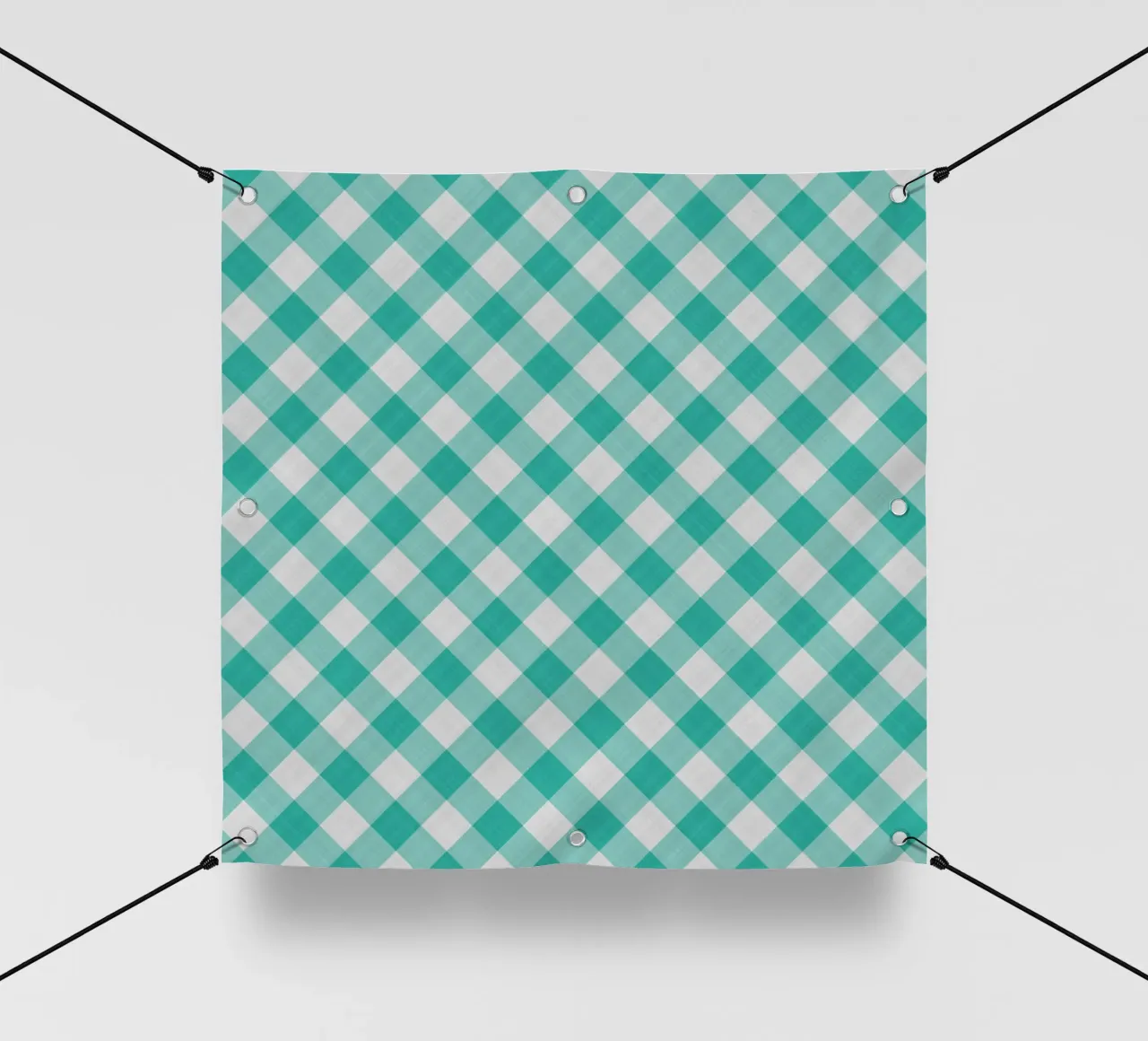 Gingham in acqua telo in pvc da Happy Littles