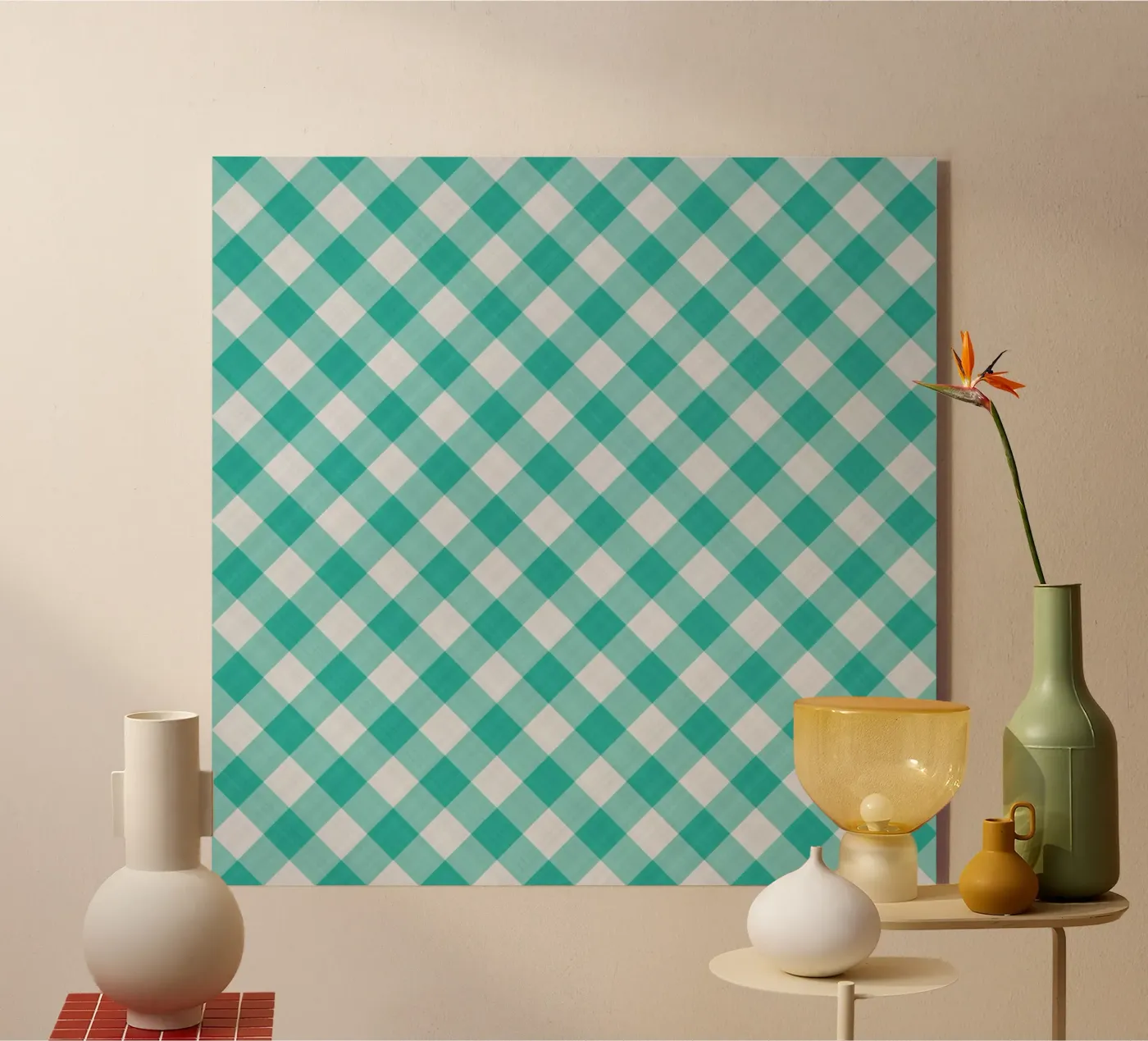 Gingham in Aqua plexiglass da Happy Littles