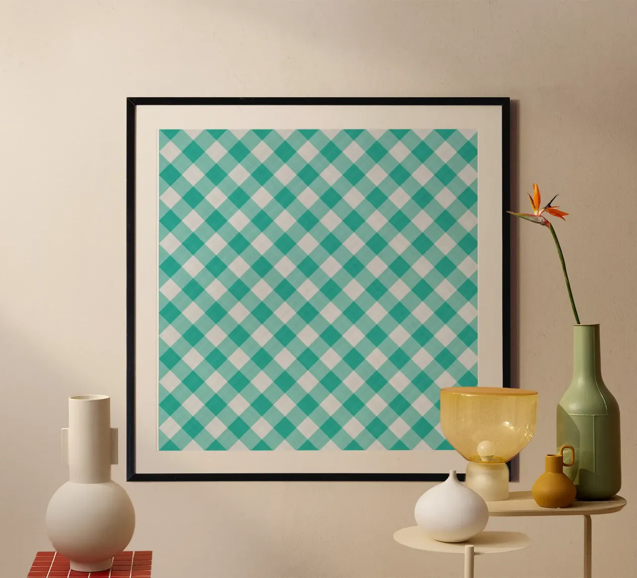 Gingham in acqua carta hahnemühle da Happy Littles