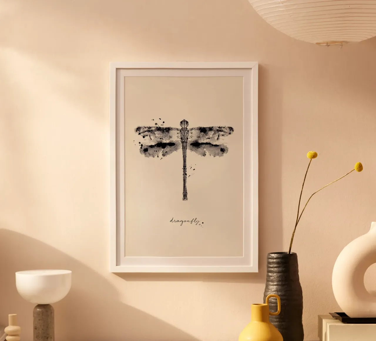 Ink Dragonfly Black & White carta hahnemühle da Flora & Fauna