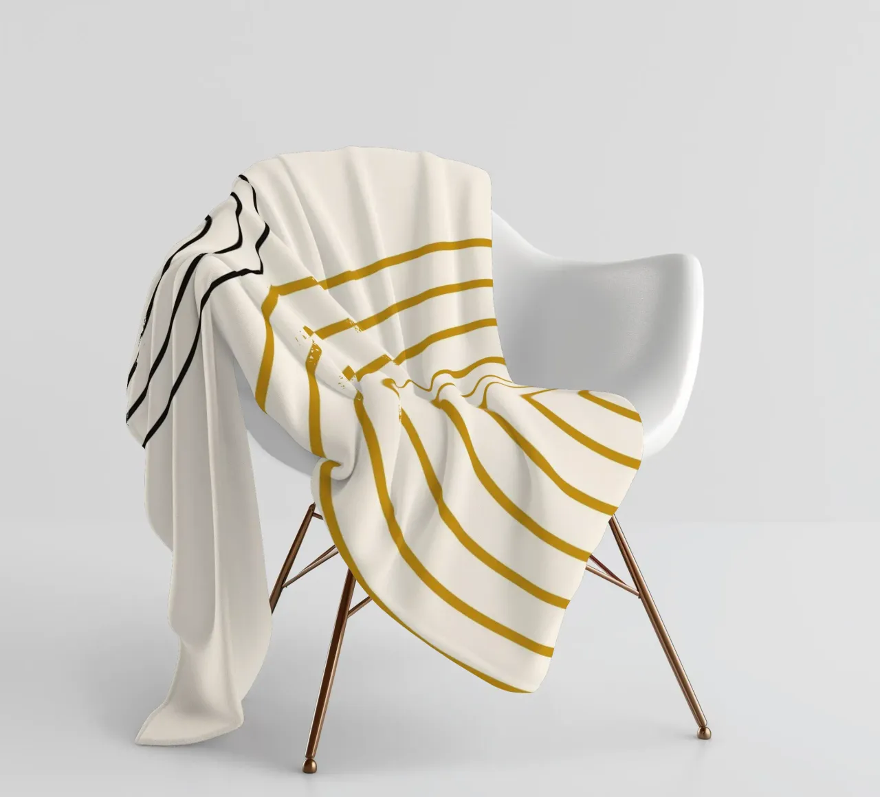 Konzentrische Kreise Abstrakt - Modern Minimalistisch Gold & Schwarz Fleecedecke von NorwesClub