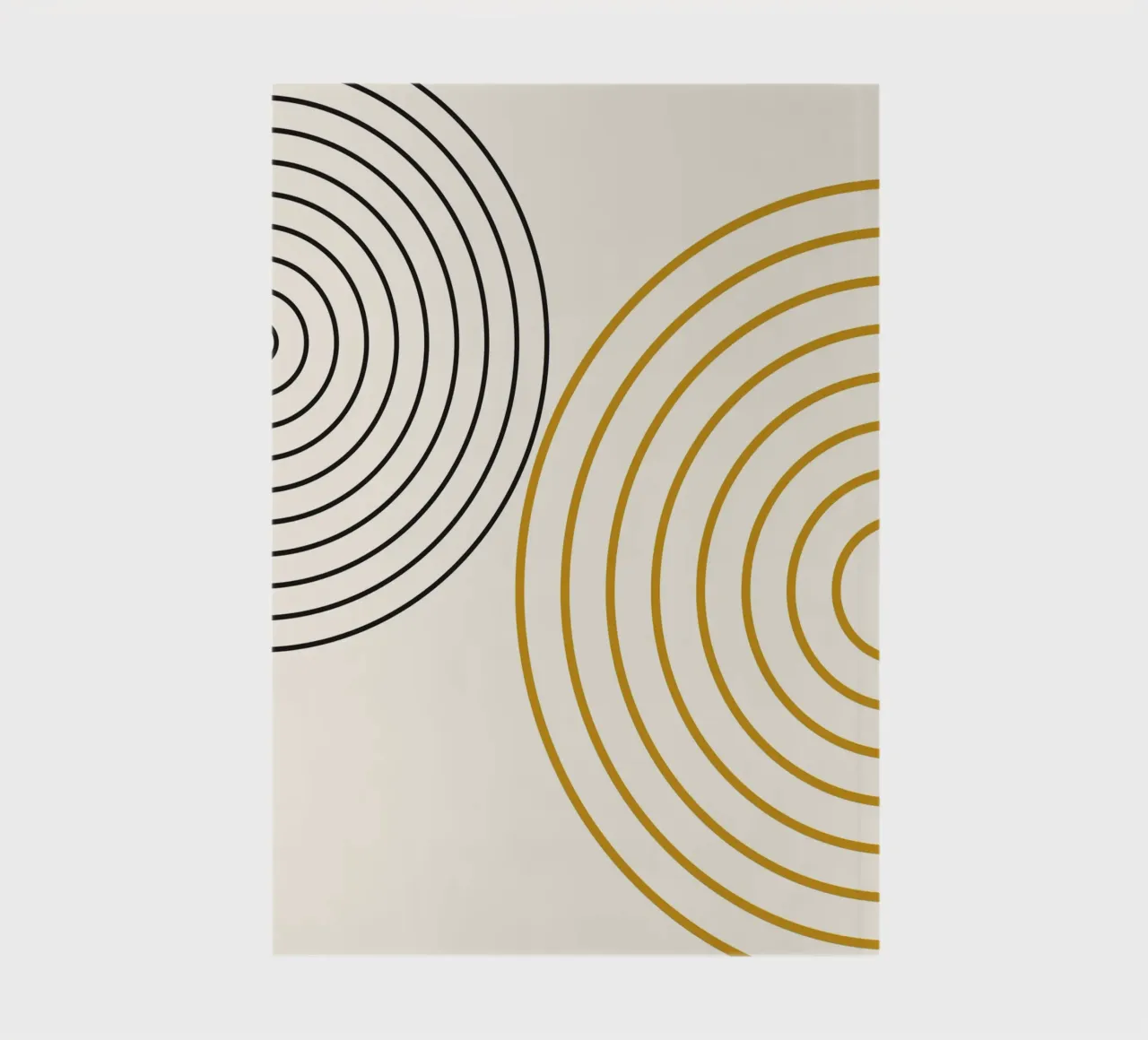 Concentric Circles Abstract - Modern Minimalist Gold & Black notebook by NorwesClub