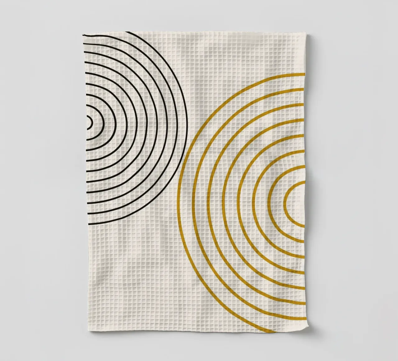 Cercles concentriques abstraits - Moderne Minimaliste Or et Noir torchon de NorwesClub