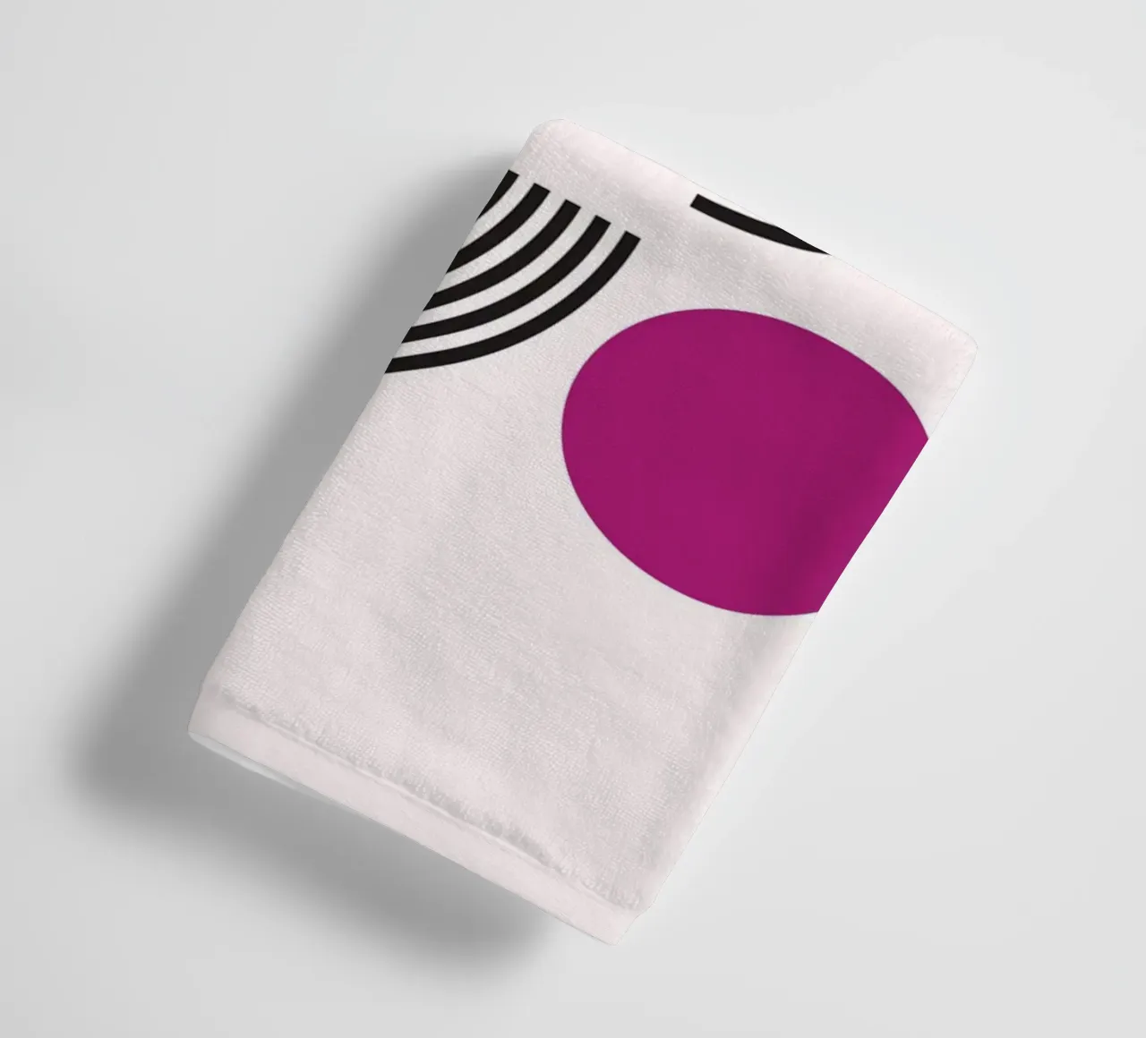 Pink & Black Geometric Harmony - Modern Abstract Art Print towel by NorwesClub