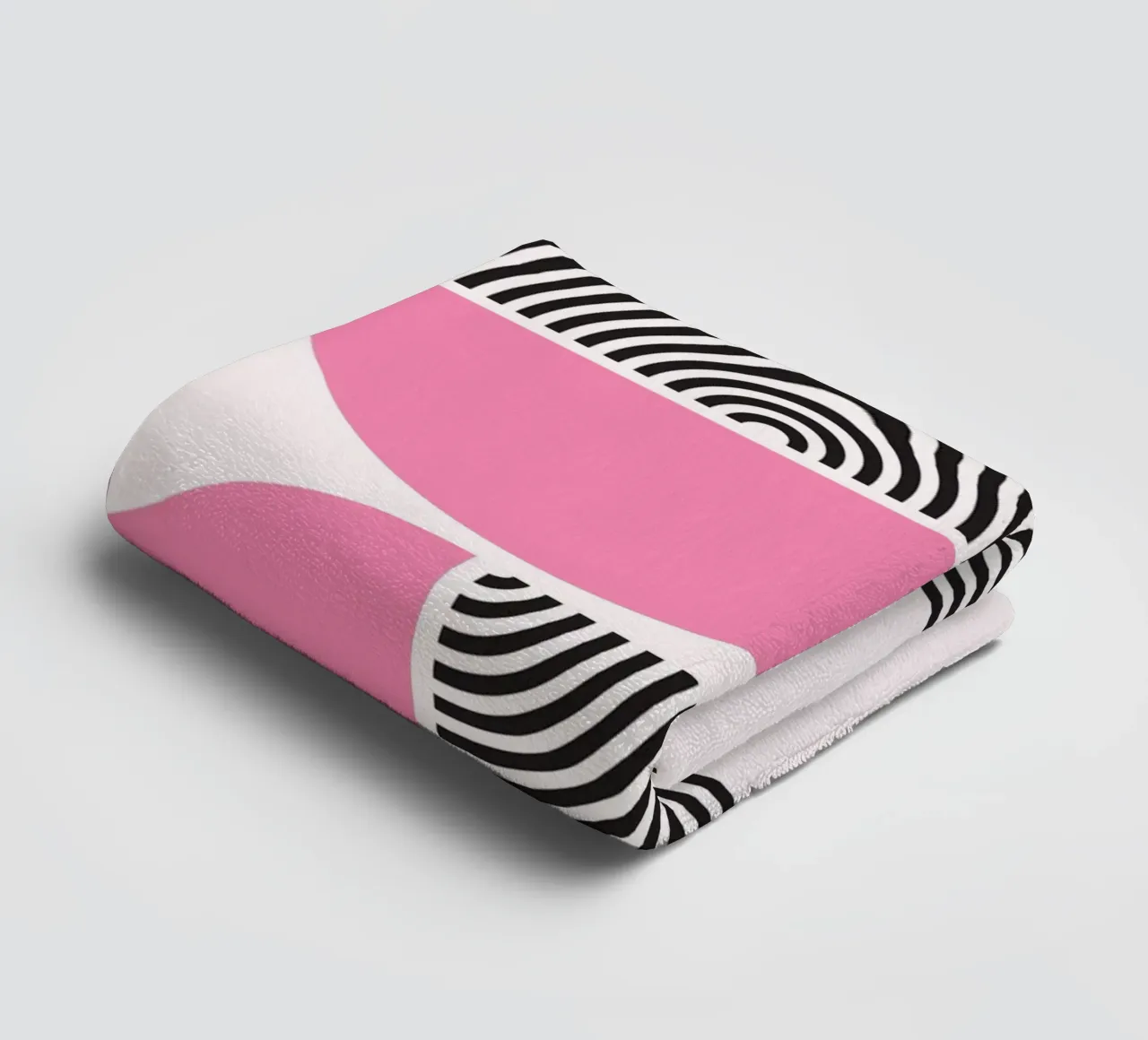 Pink & Black Geometric Harmony - Modern Abstract Art Print towel by NorwesClub