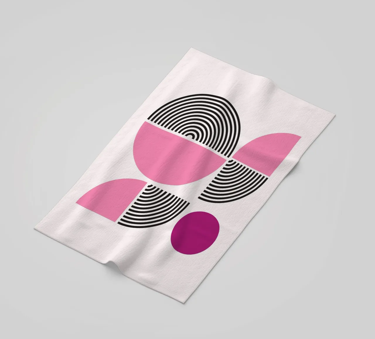 Rosa & Schwarz Geometrische Harmonie - Moderner abstrakter Kunstdruck Strandtuch von NorwesClub