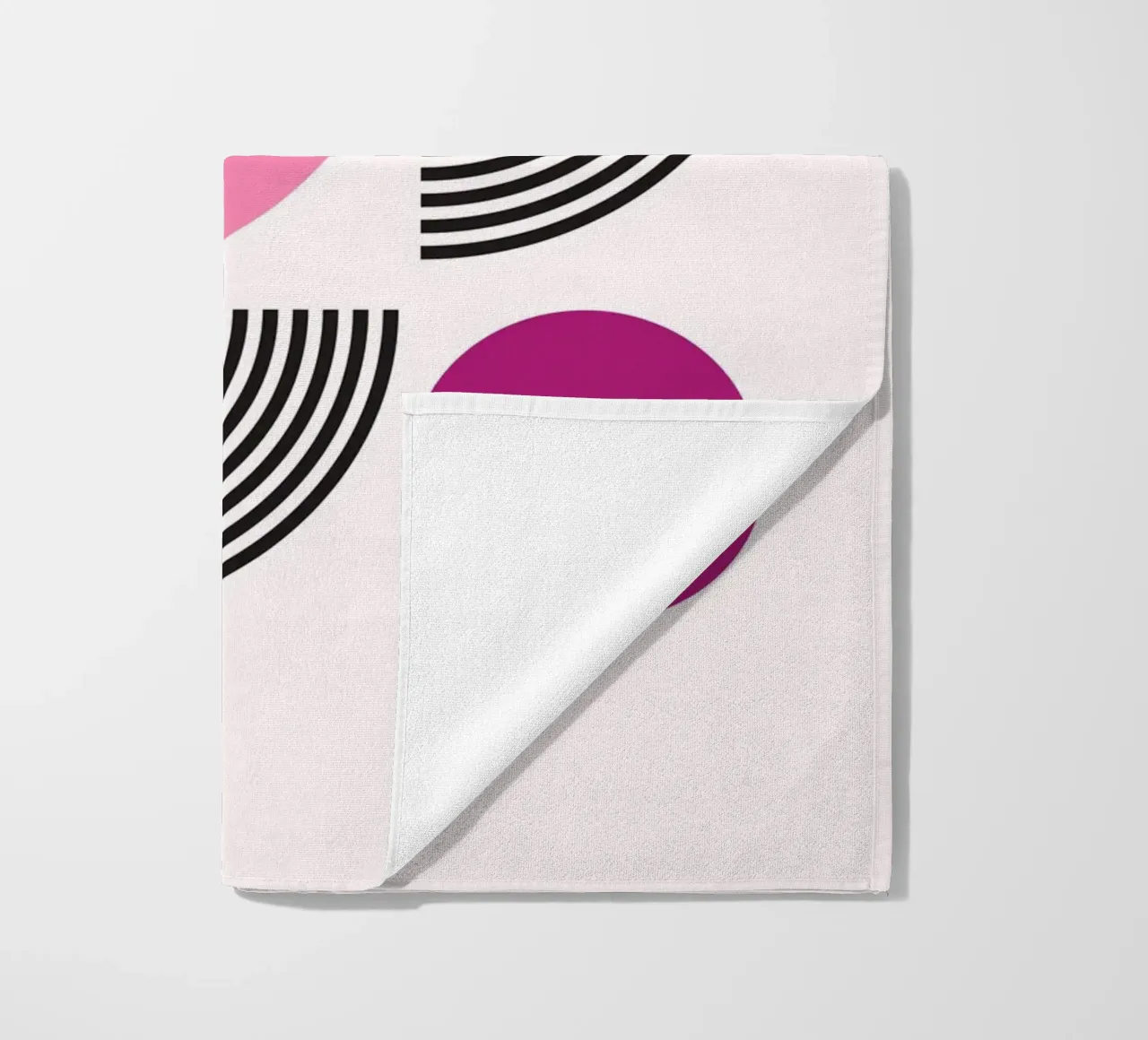Rosa & Schwarz Geometrische Harmonie - Moderner abstrakter Kunstdruck Strandtuch von NorwesClub