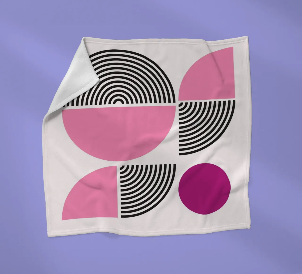 Roze & Zwart Geometrische Harmonie - Moderne Abstracte Kunstdruk fleecedeken van NorwesClub