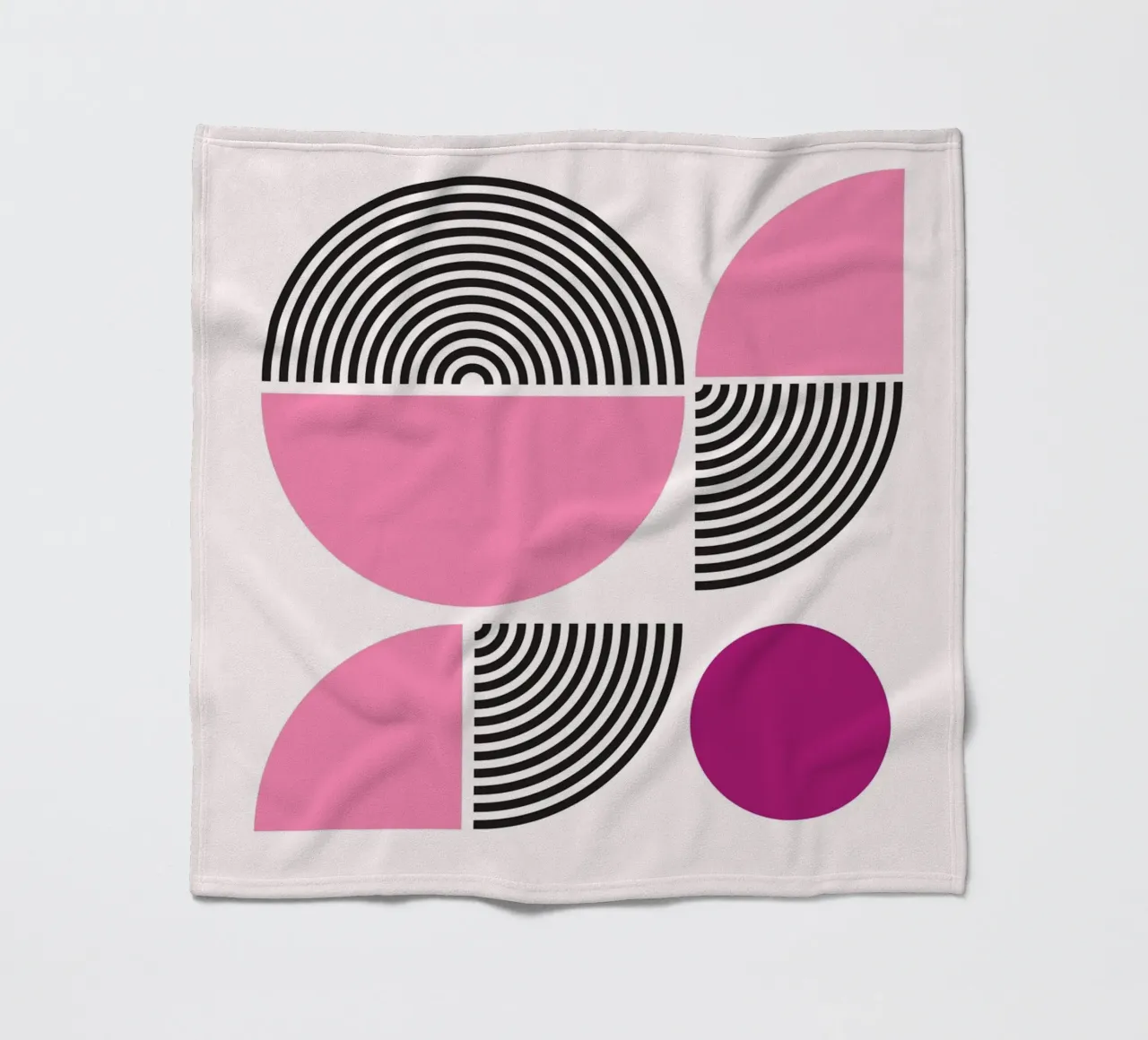 Roze & Zwart Geometrische Harmonie - Moderne Abstracte Kunstdruk fleecedeken van NorwesClub