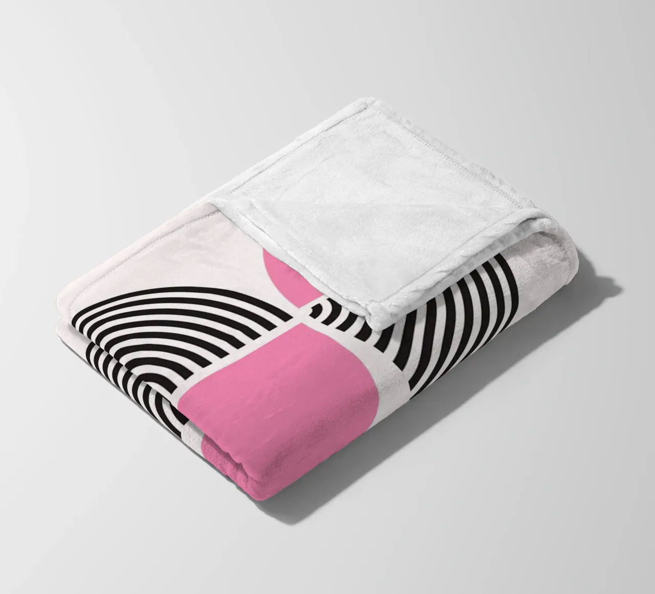 Roze & Zwart Geometrische Harmonie - Moderne Abstracte Kunstdruk fleecedeken van NorwesClub