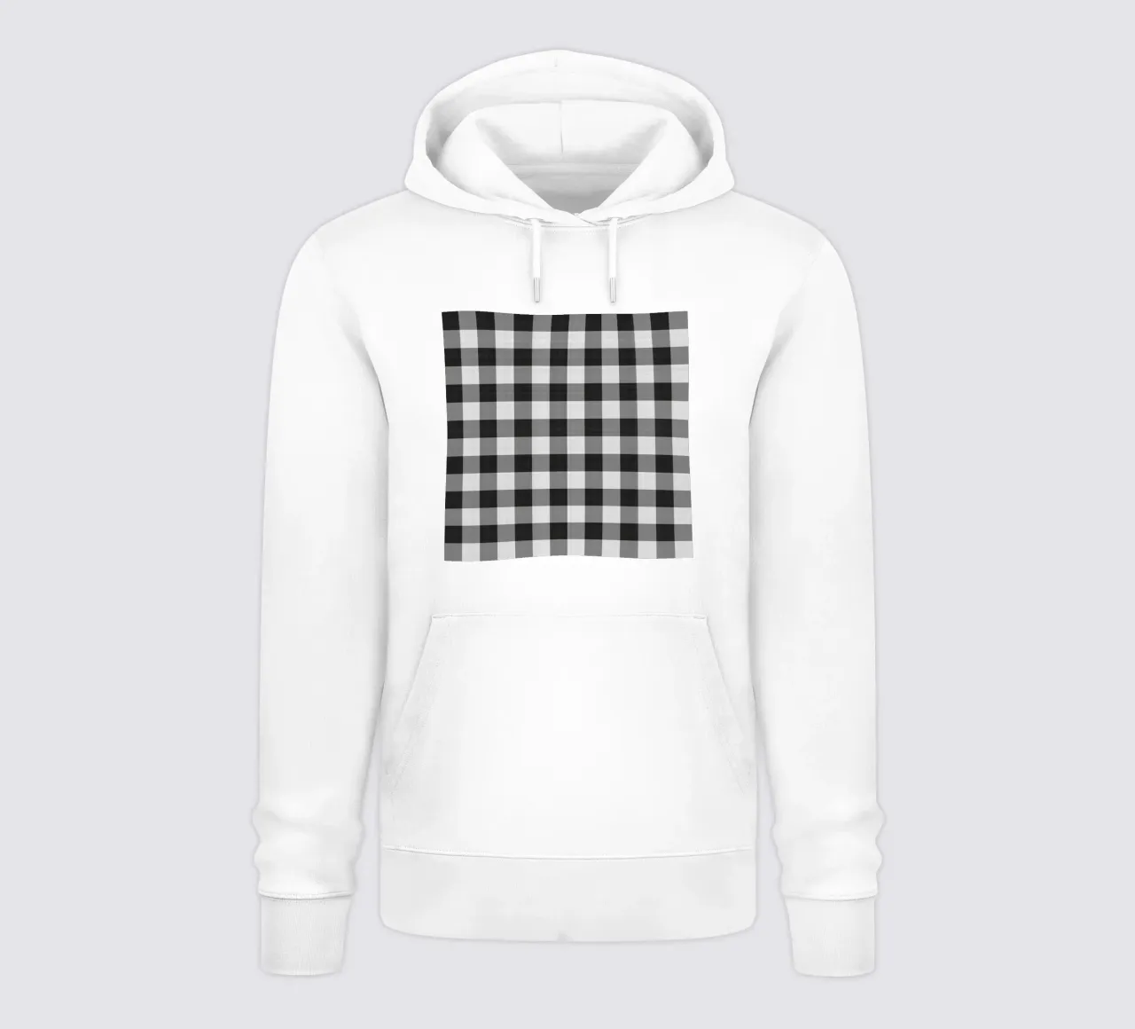 Gingham in nero grande felpa con cappuccio da Happy Littles