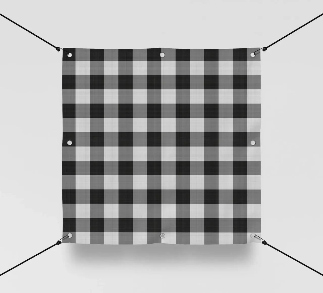Gingham in nero grande telo in pvc da Happy Littles