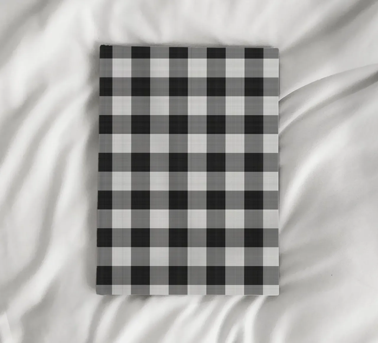 Gingham in Black Large notebook by Happy Littles
