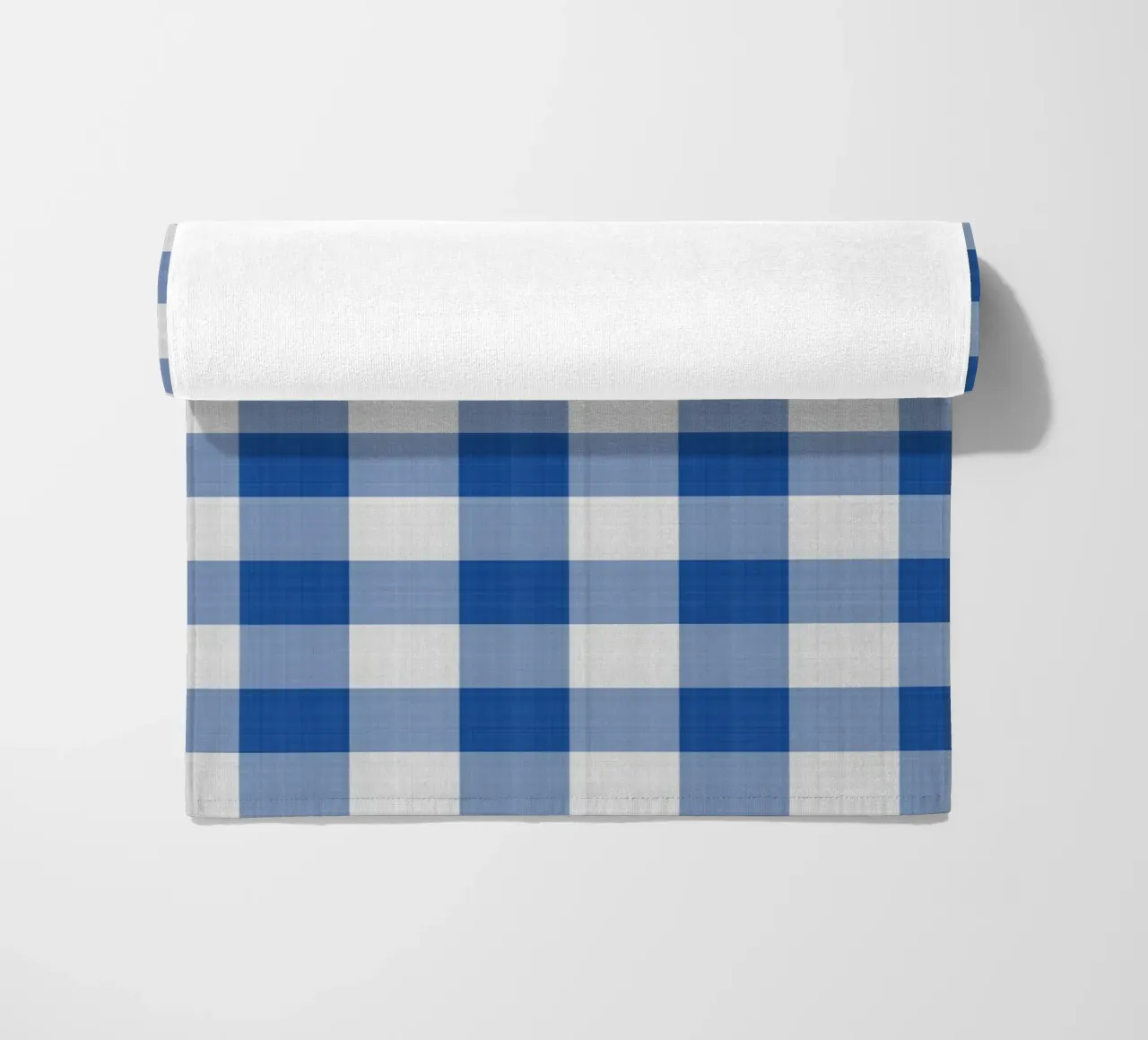 Gingham in blu grande telo mare da Happy Littles