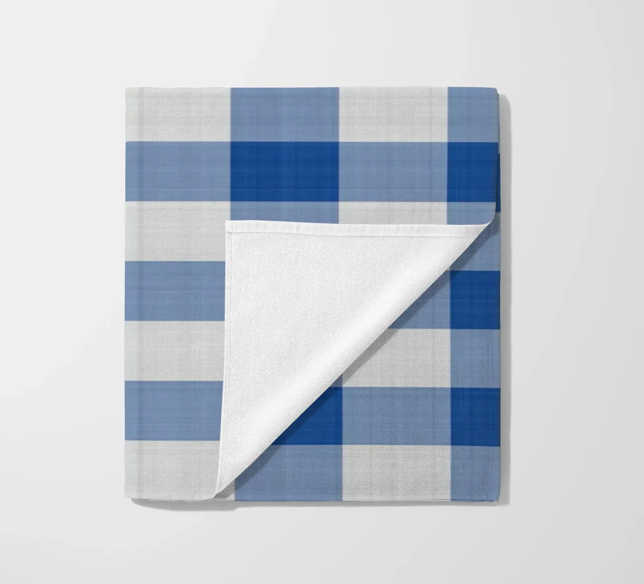 Gingham in blu grande telo mare da Happy Littles