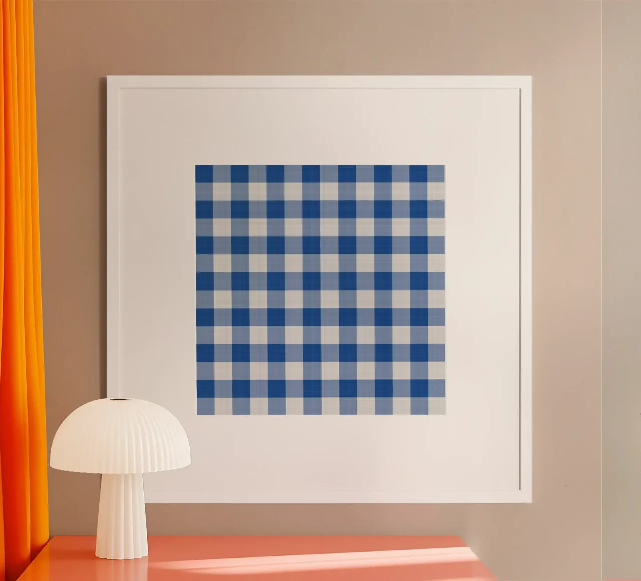 Gingham in blu grande carta hahnemühle da Happy Littles
