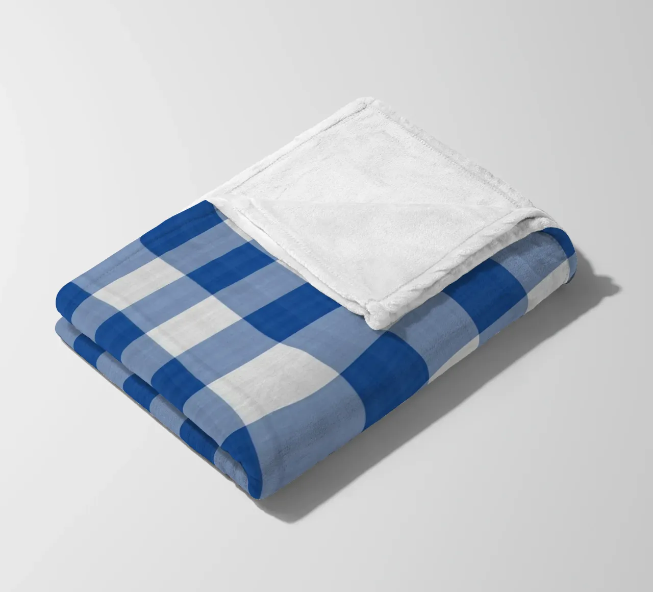 Gingham in blu grande coperta in pile da Happy Littles