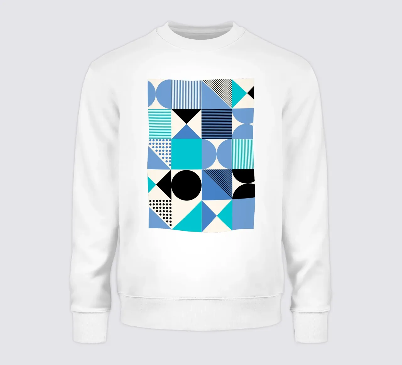 Bauhaus Blue Grid - Geometric Abstract Modern Art Print sudadera de NorwesClub