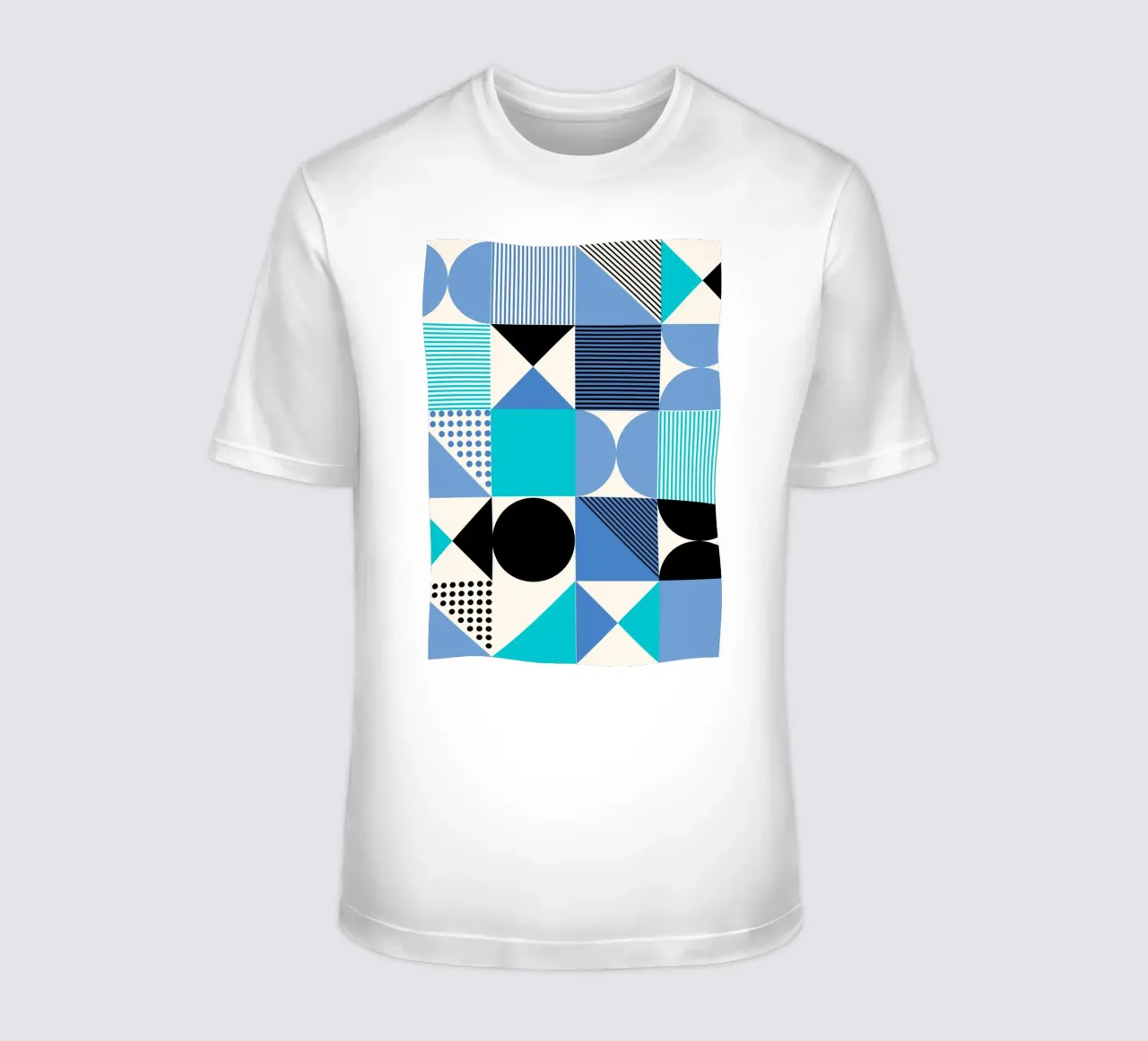 Bauhaus Blue Grid - Geometric Abstract Modern Art Print camiseta de NorwesClub